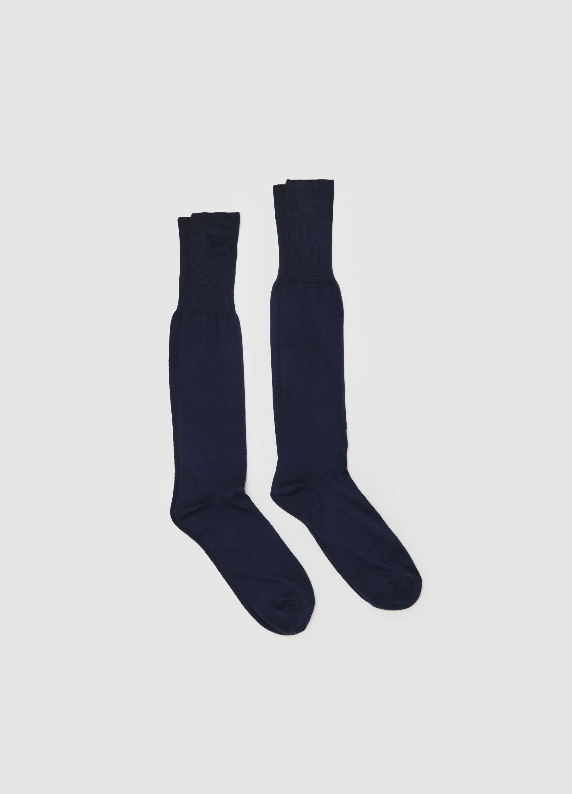 Two-pair pack long organic cotton socks