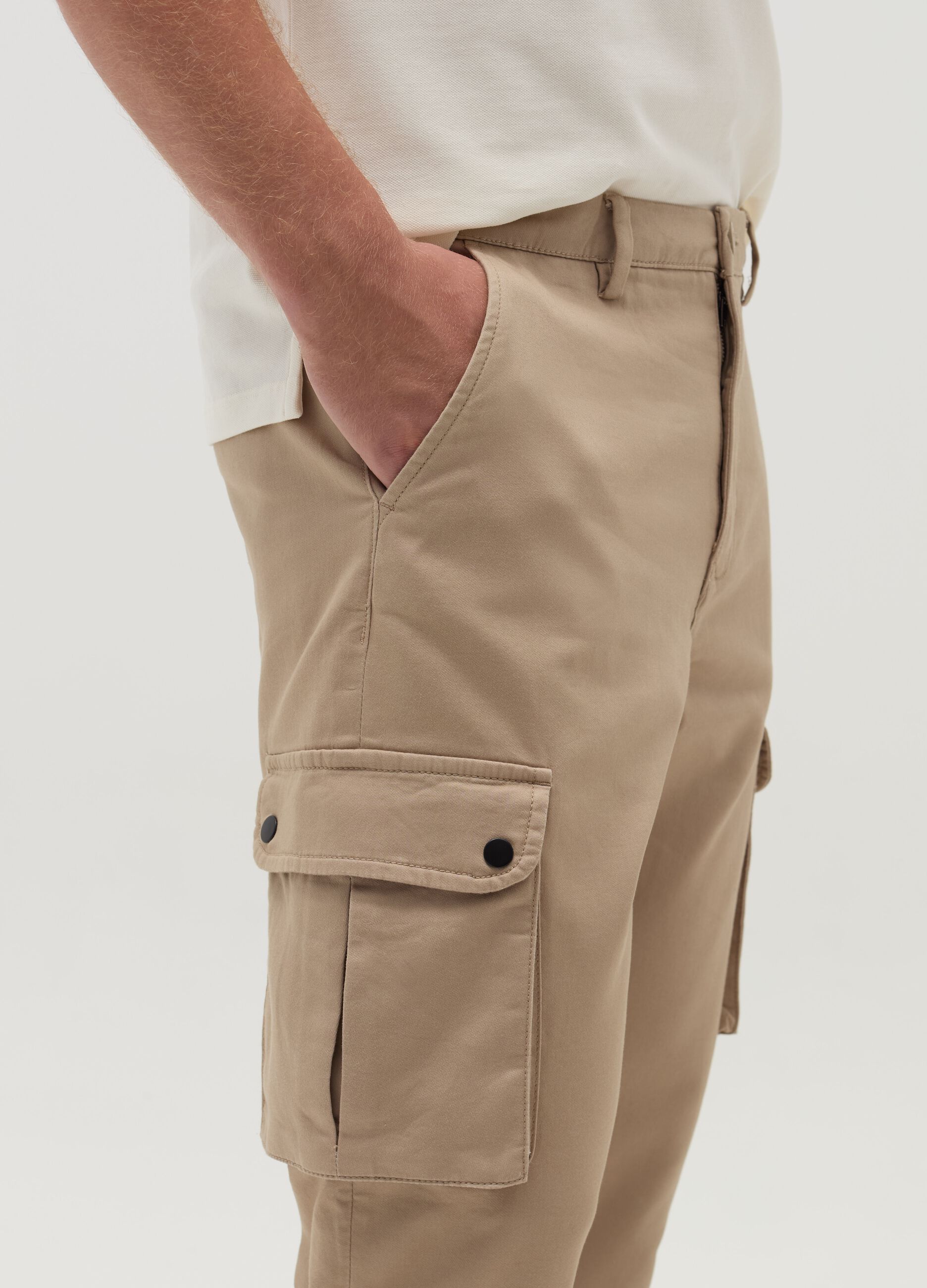 Cargo trousers in stretch cotton