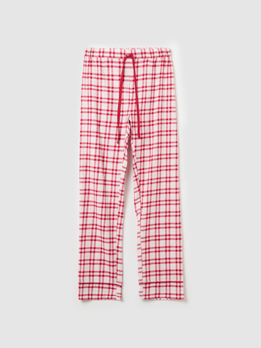 Check flannel pyjama bottoms with lurex_0