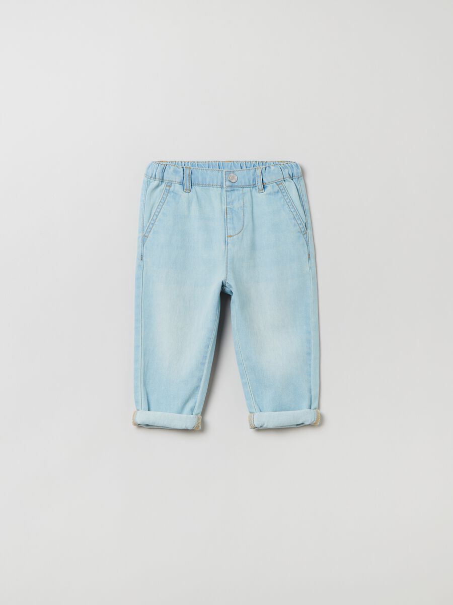 Jeans in cotone con tasche_0