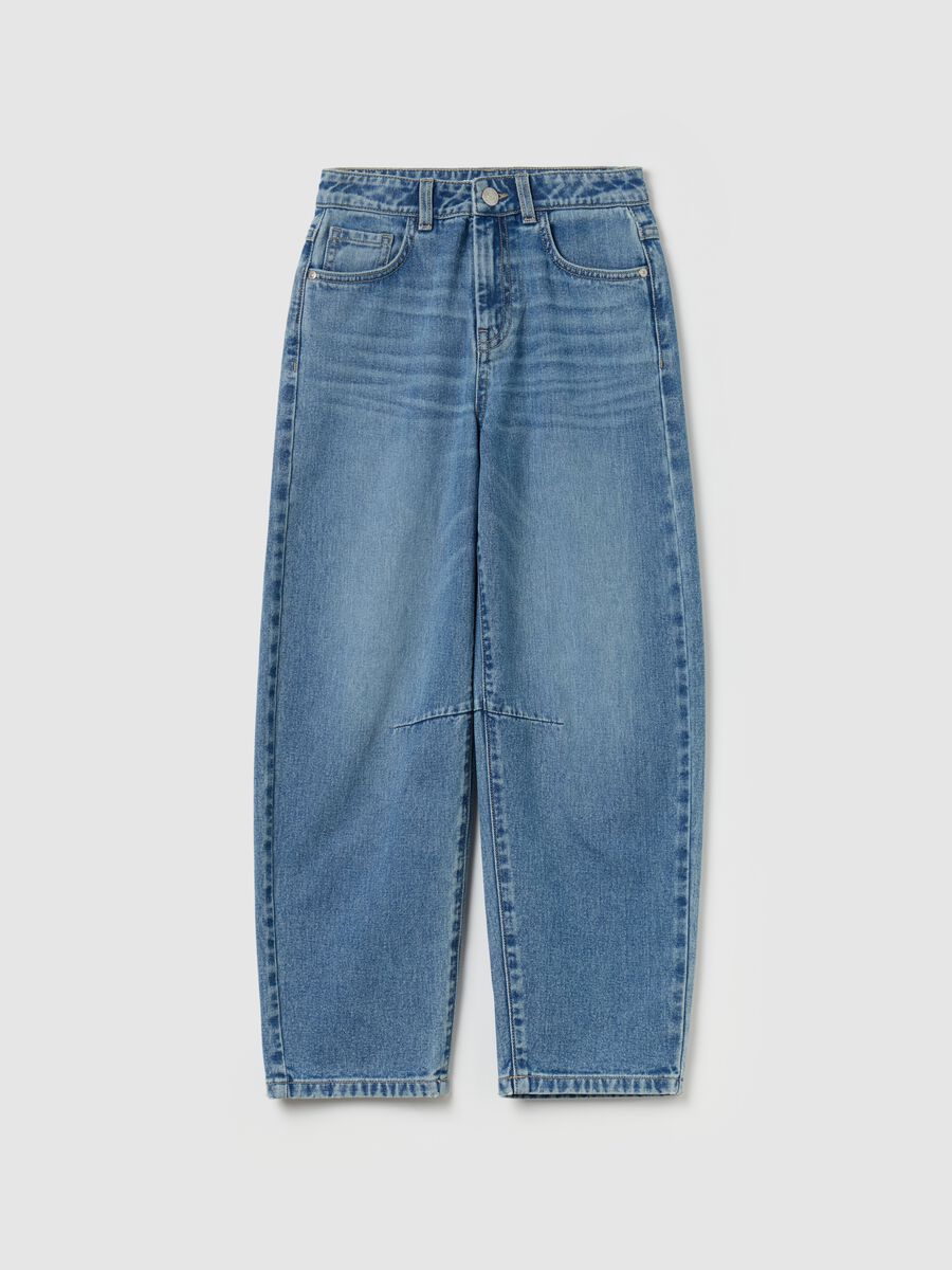 Balloon-fit jeans with fading_0