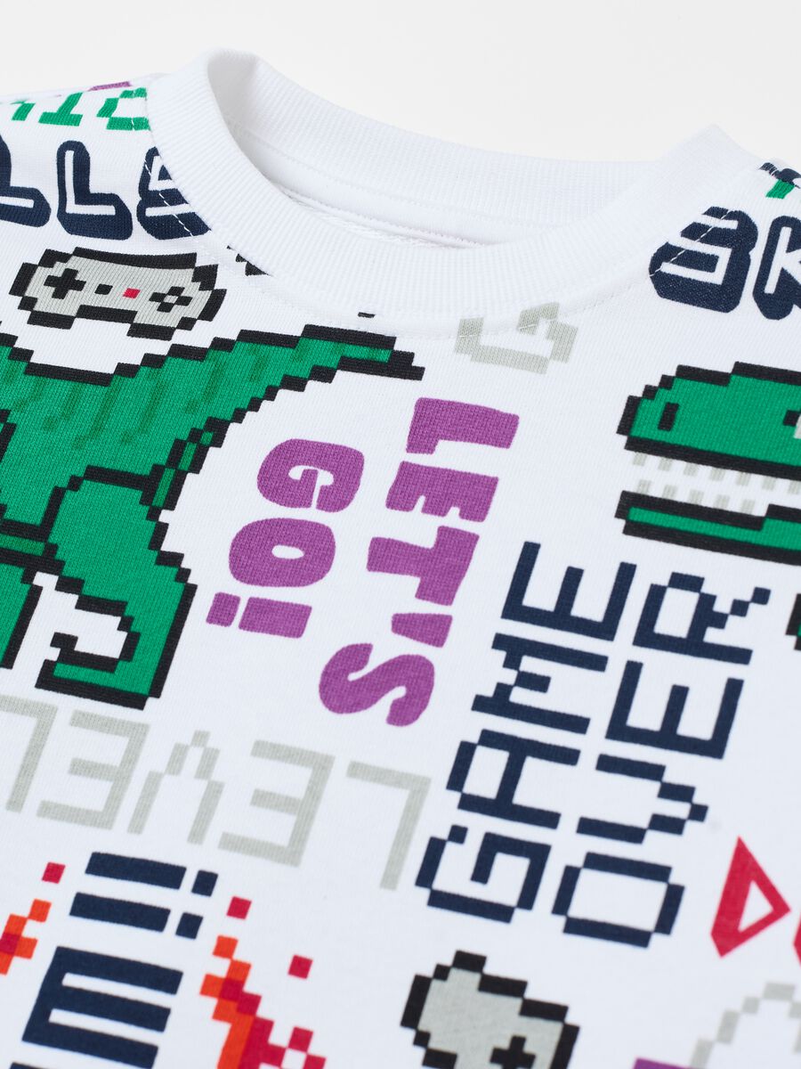 Sweatshirt with gaming dinosaur print_2