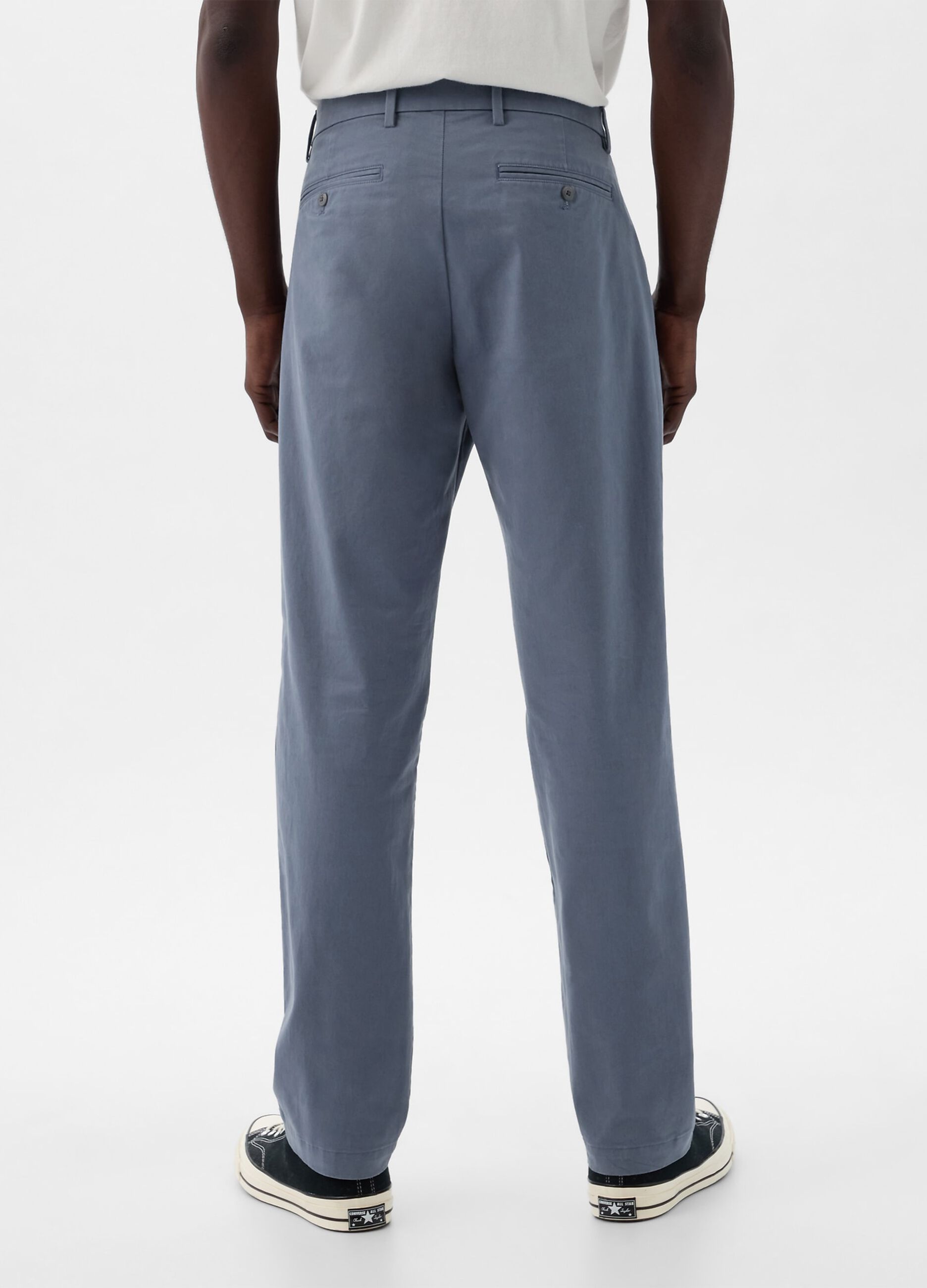 Pantalone straight fit in cotone stretch