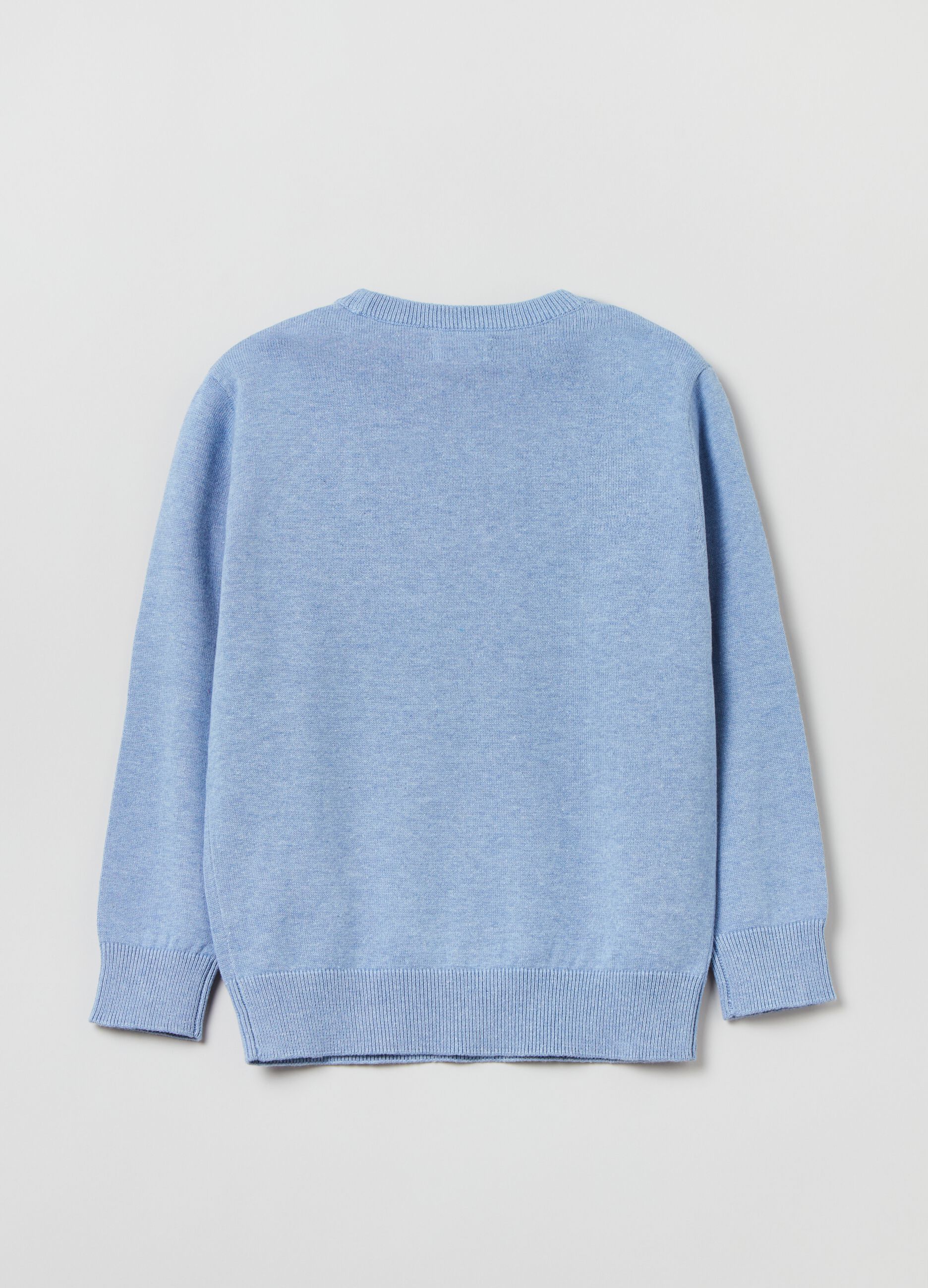 Cotton pullover with round neck