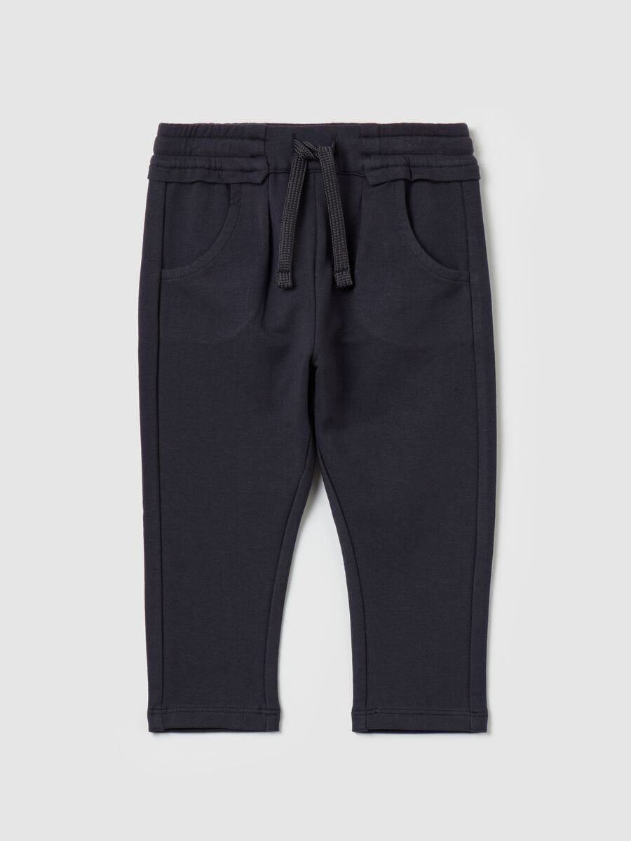 Fleece joggers with pockets and drawstring_0