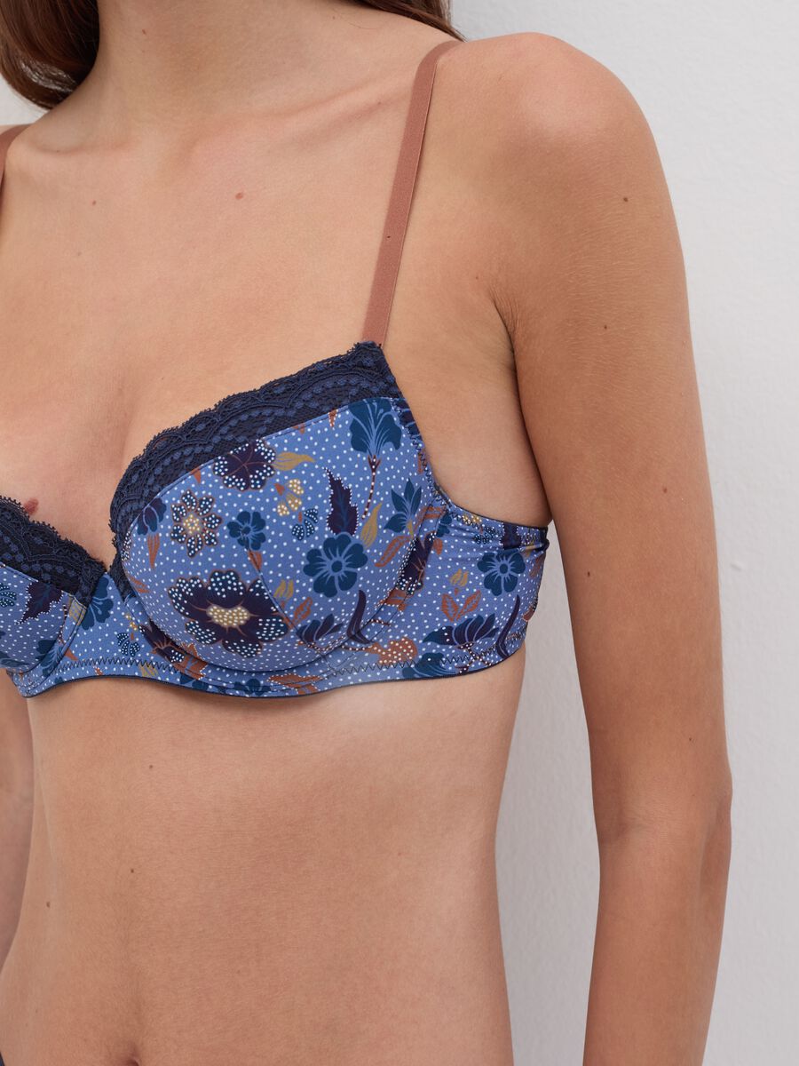 Padded bra with print and lace_2