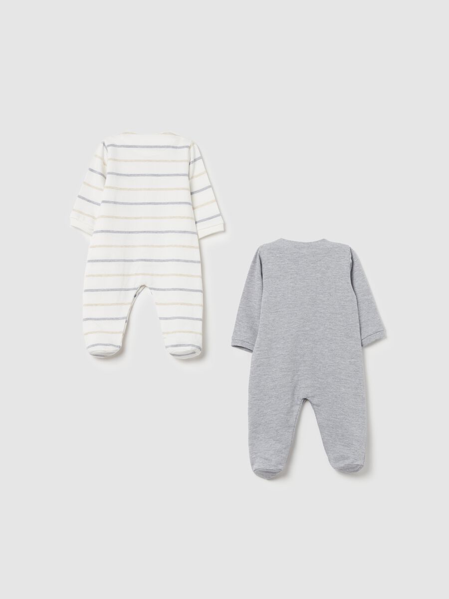 Two-pack onesies in organic cotton with feet_1