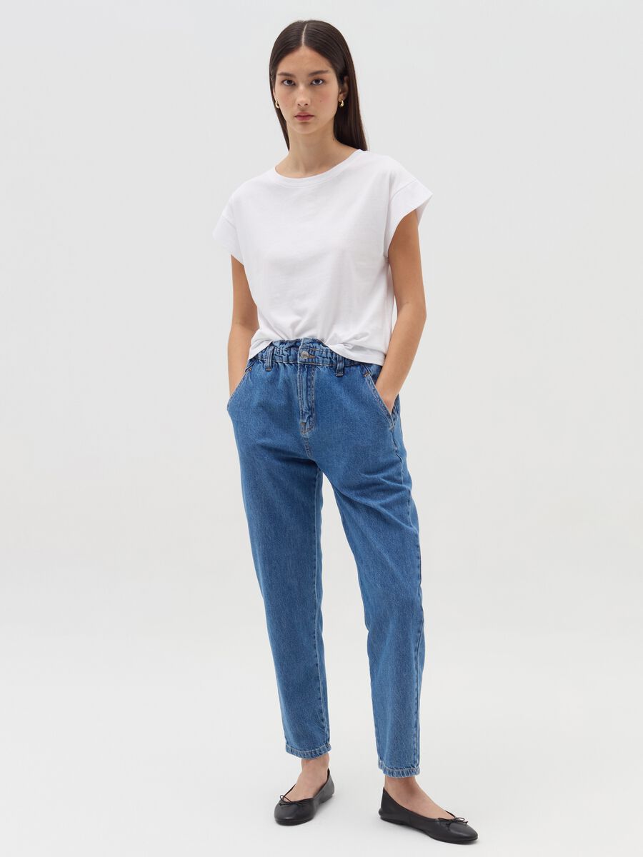 Paper bag jeans with pockets_0