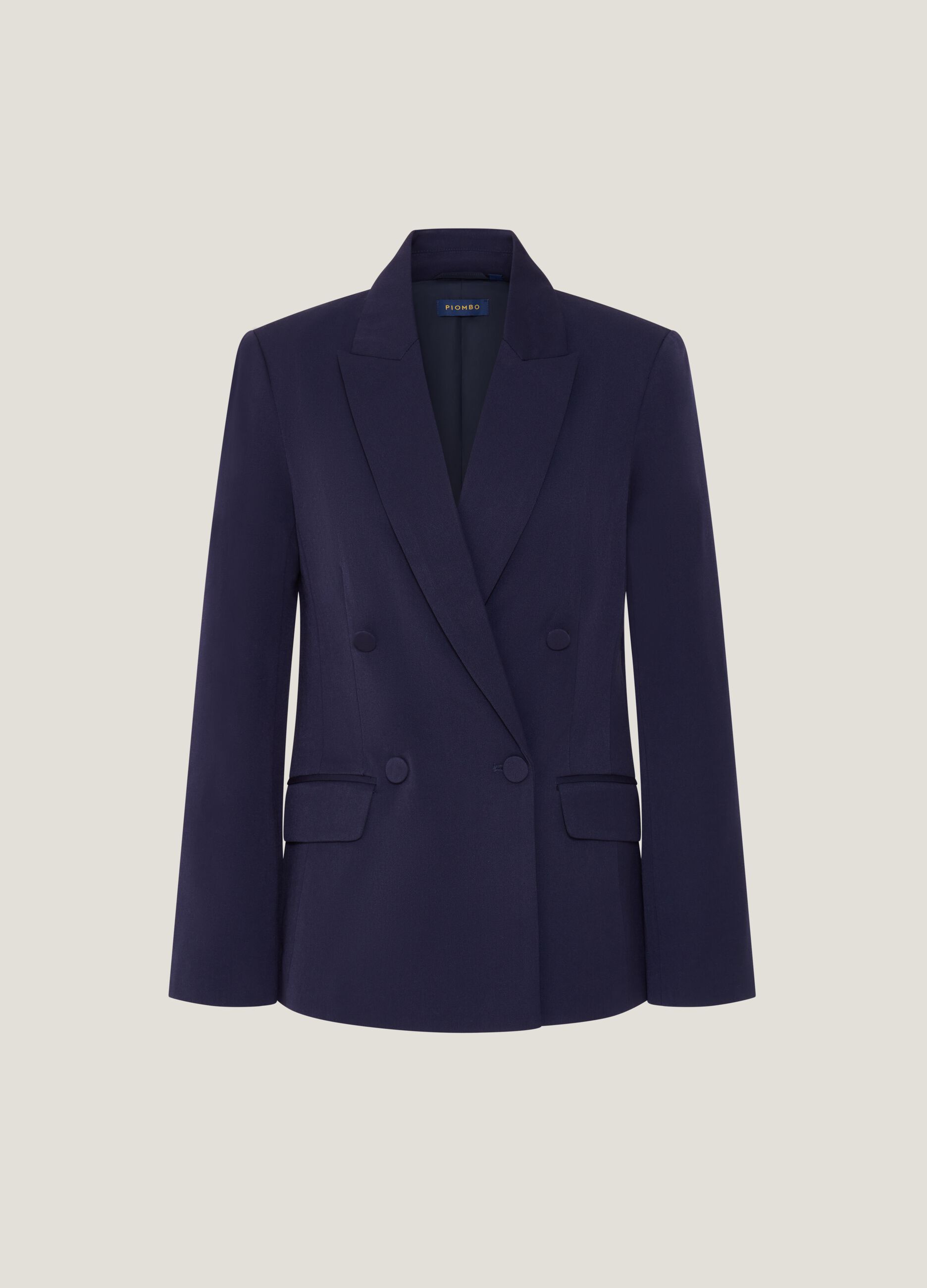 Solid colour double-breasted blazer