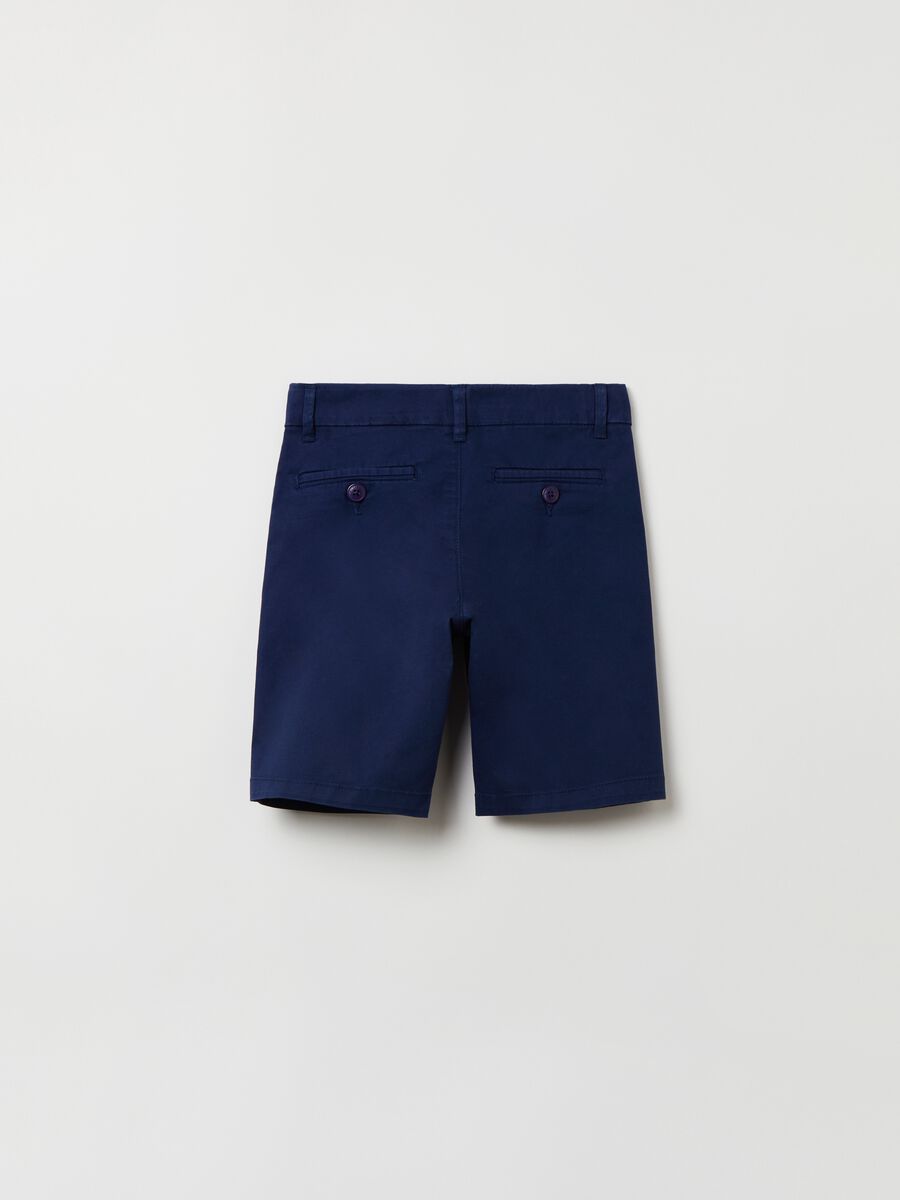 Stretch cotton chino Bermuda shorts_1