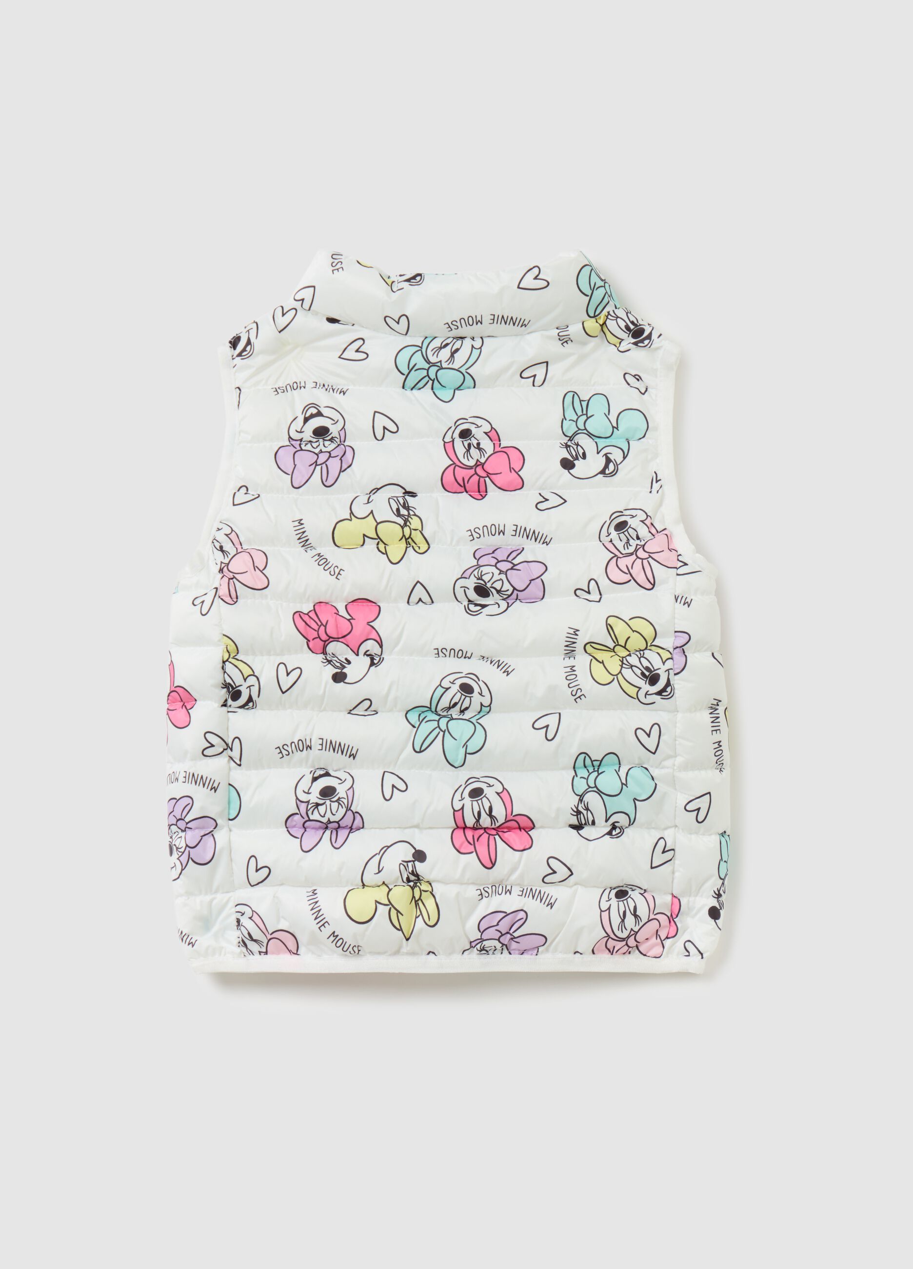 Padded gilet with Minnie Mouse print