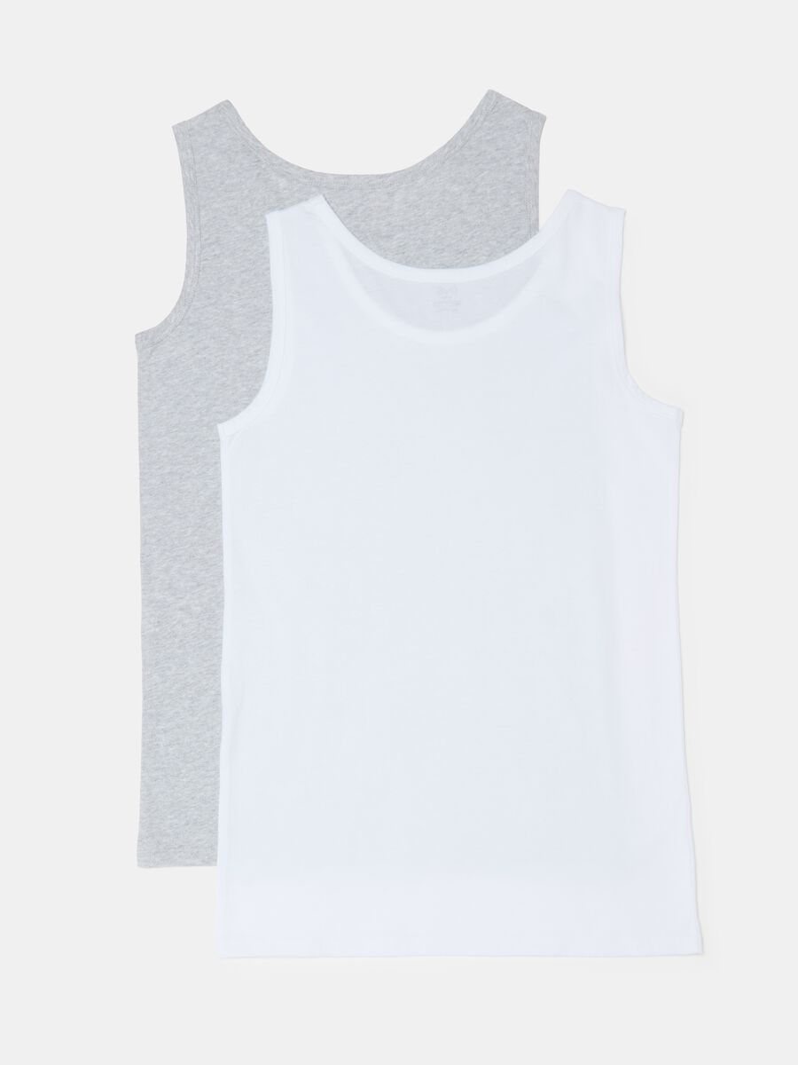 Two-pack racerback vests in organic cotton jersey_1