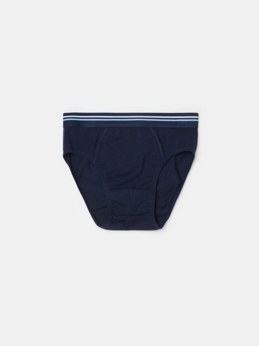 Organic cotton briefs with striped elastic_0