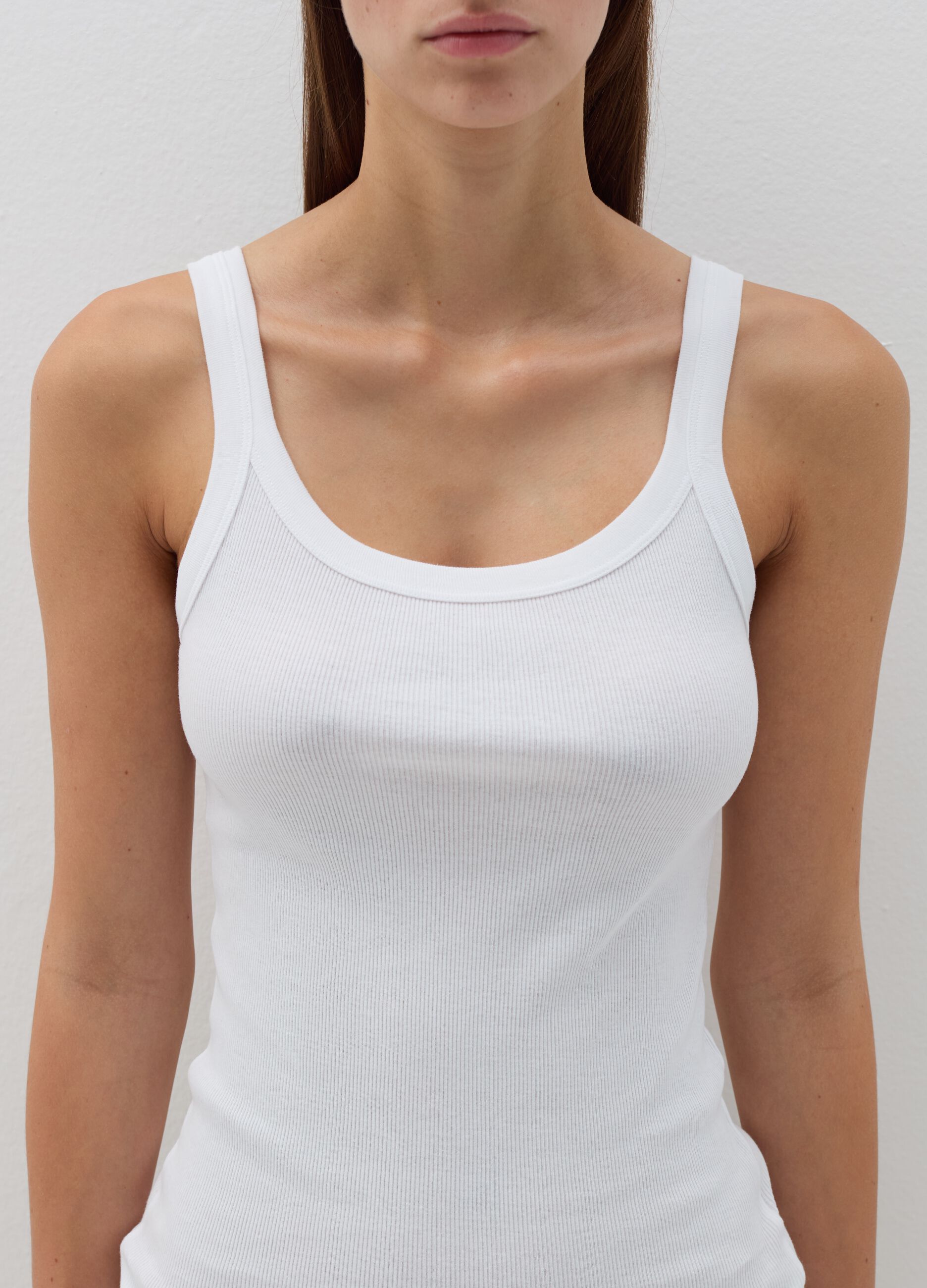 Ribbed vest in organic cotton