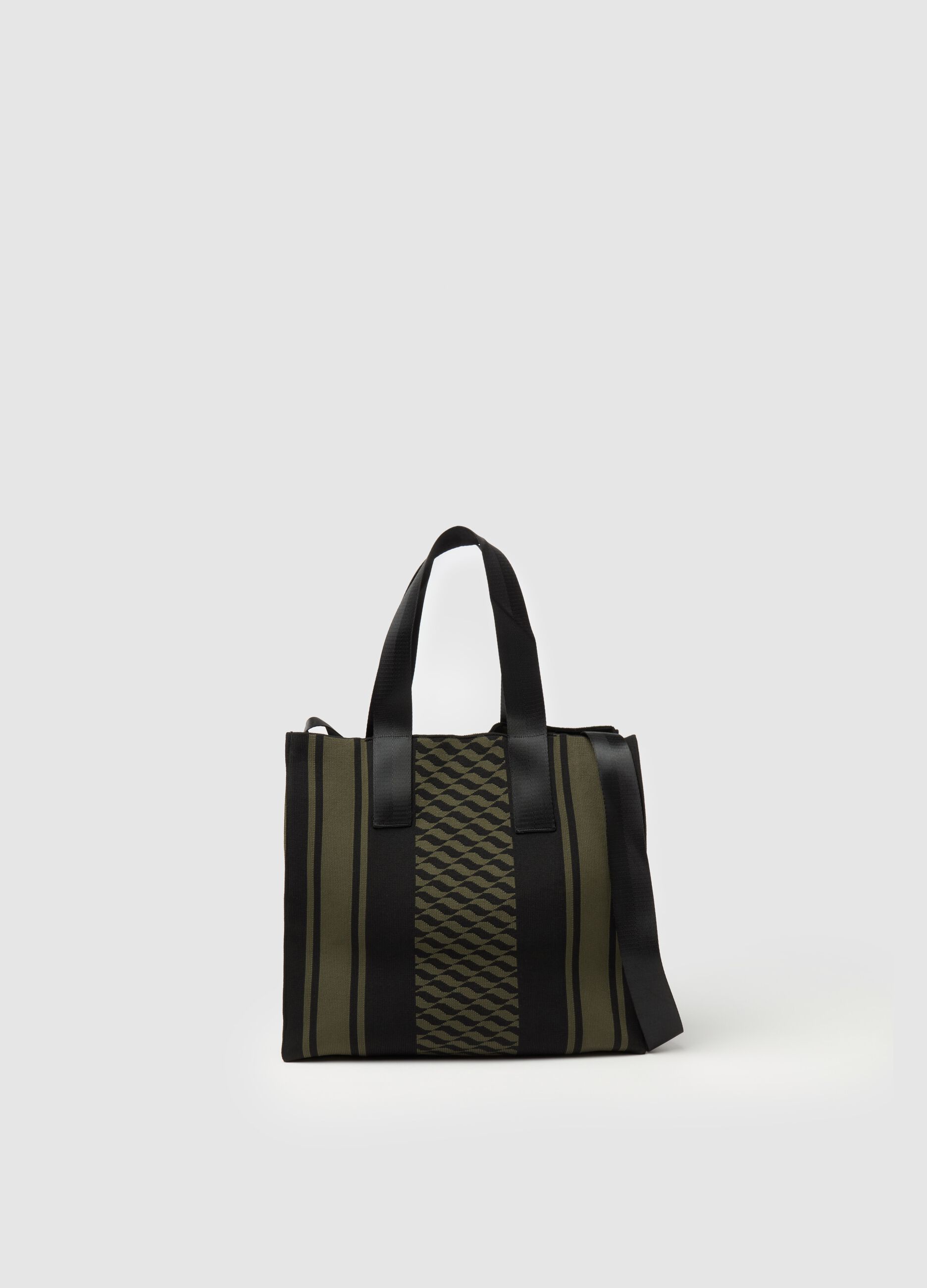 Tote bag con trama geometrica