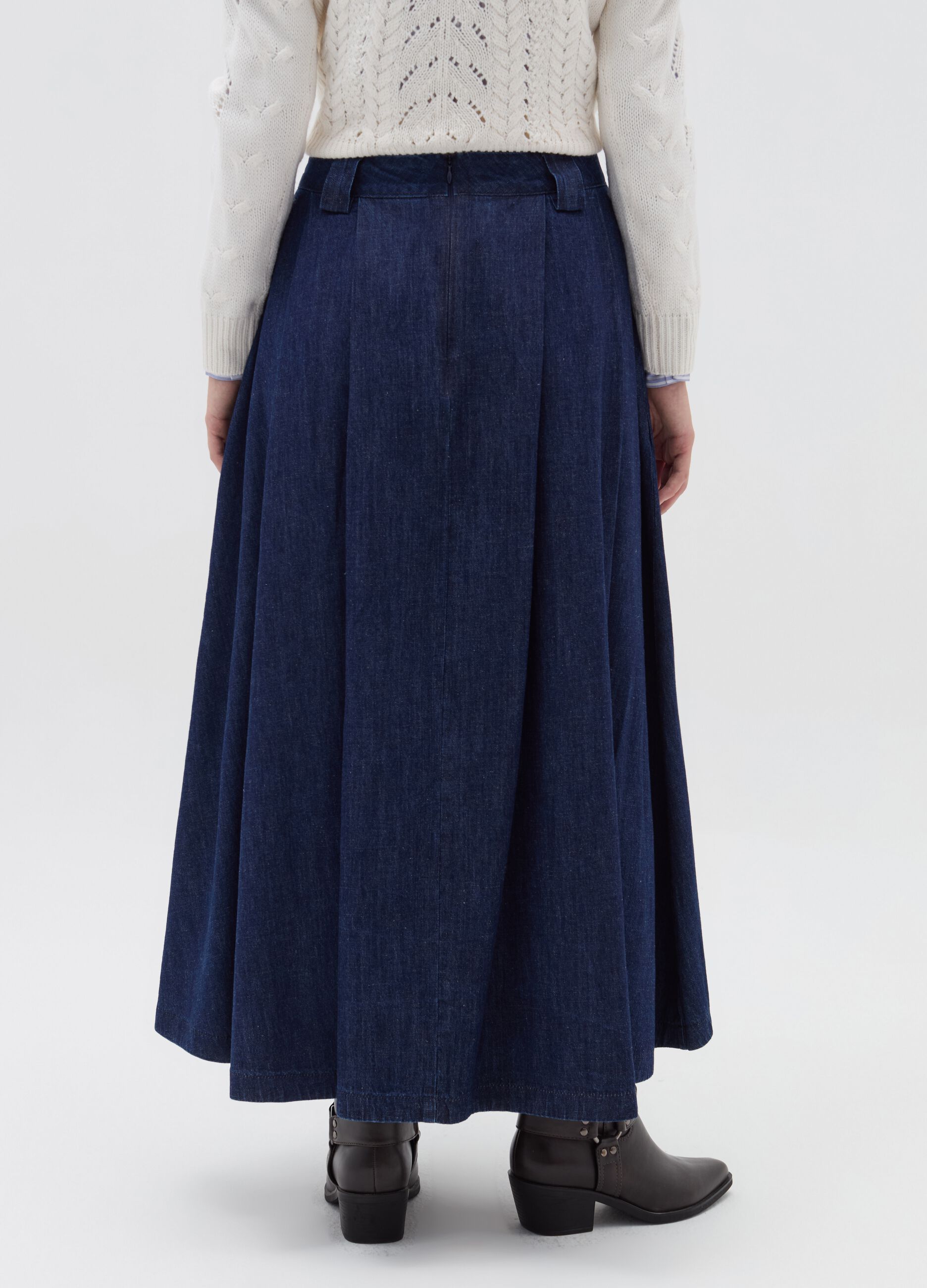 Denim full skirt