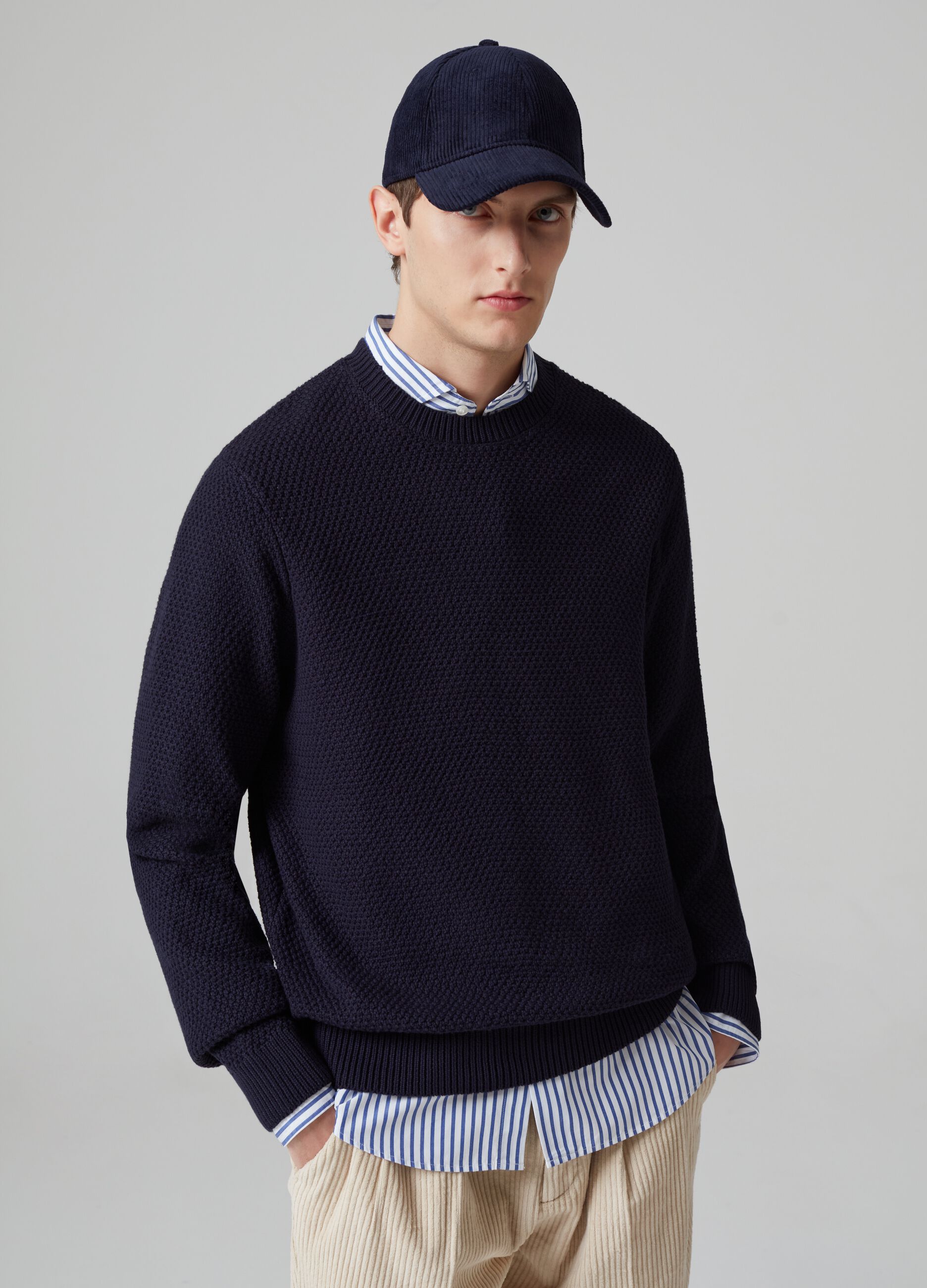 Moss stitch pullover