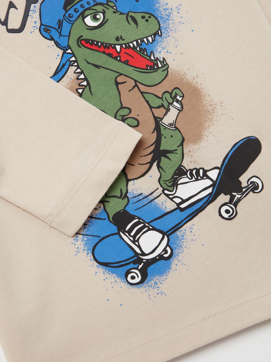 Long-sleeved T-shirt with skater dinosaur print_2