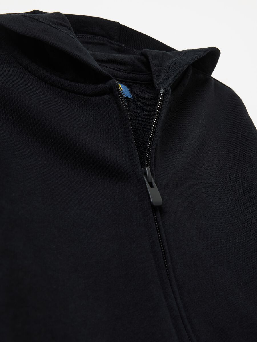 Full-zip sweatshirt in solid colour French terry_3