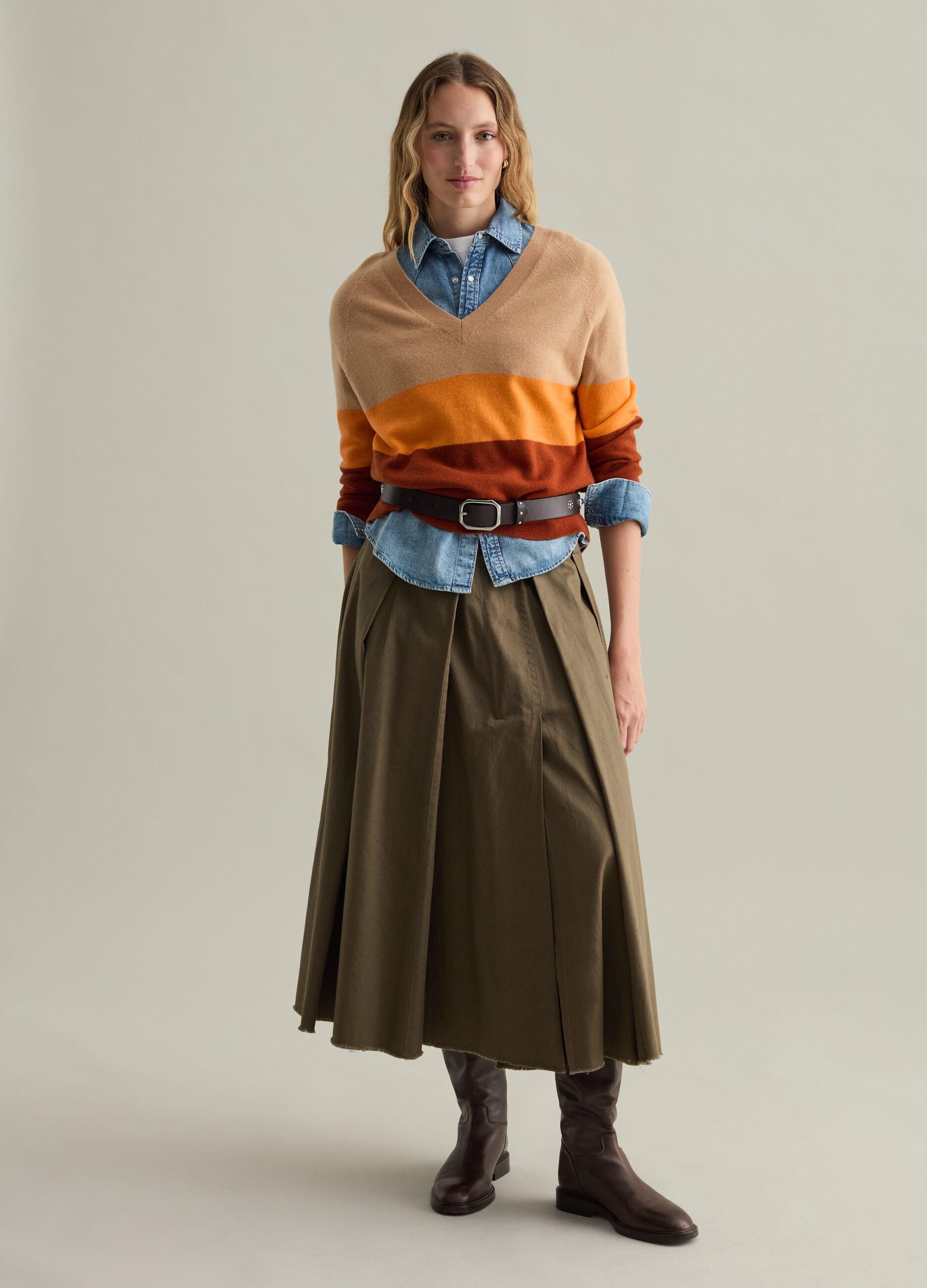 Colourblock wool pullover