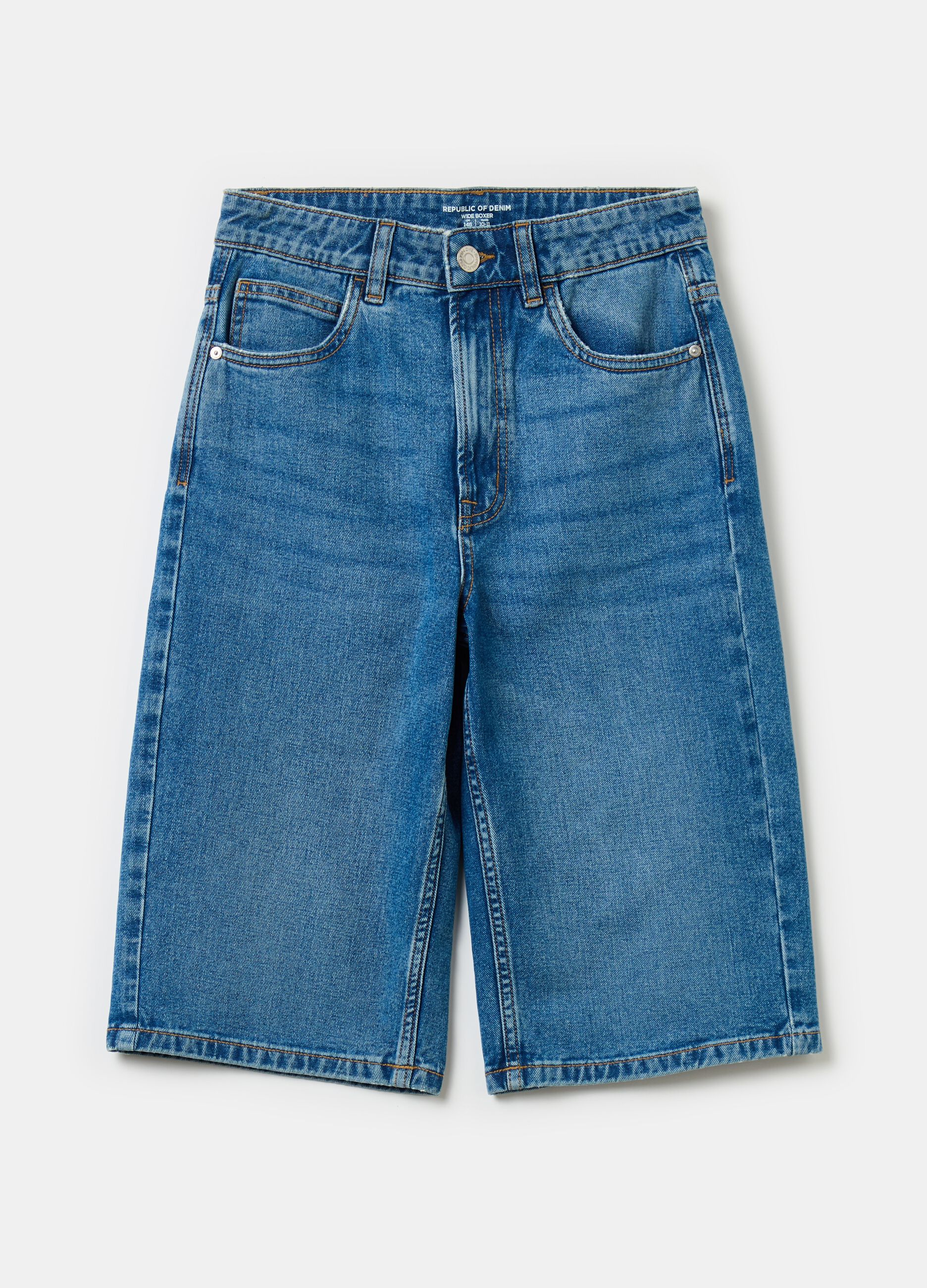 Denim Bermuda shorts with five pockets