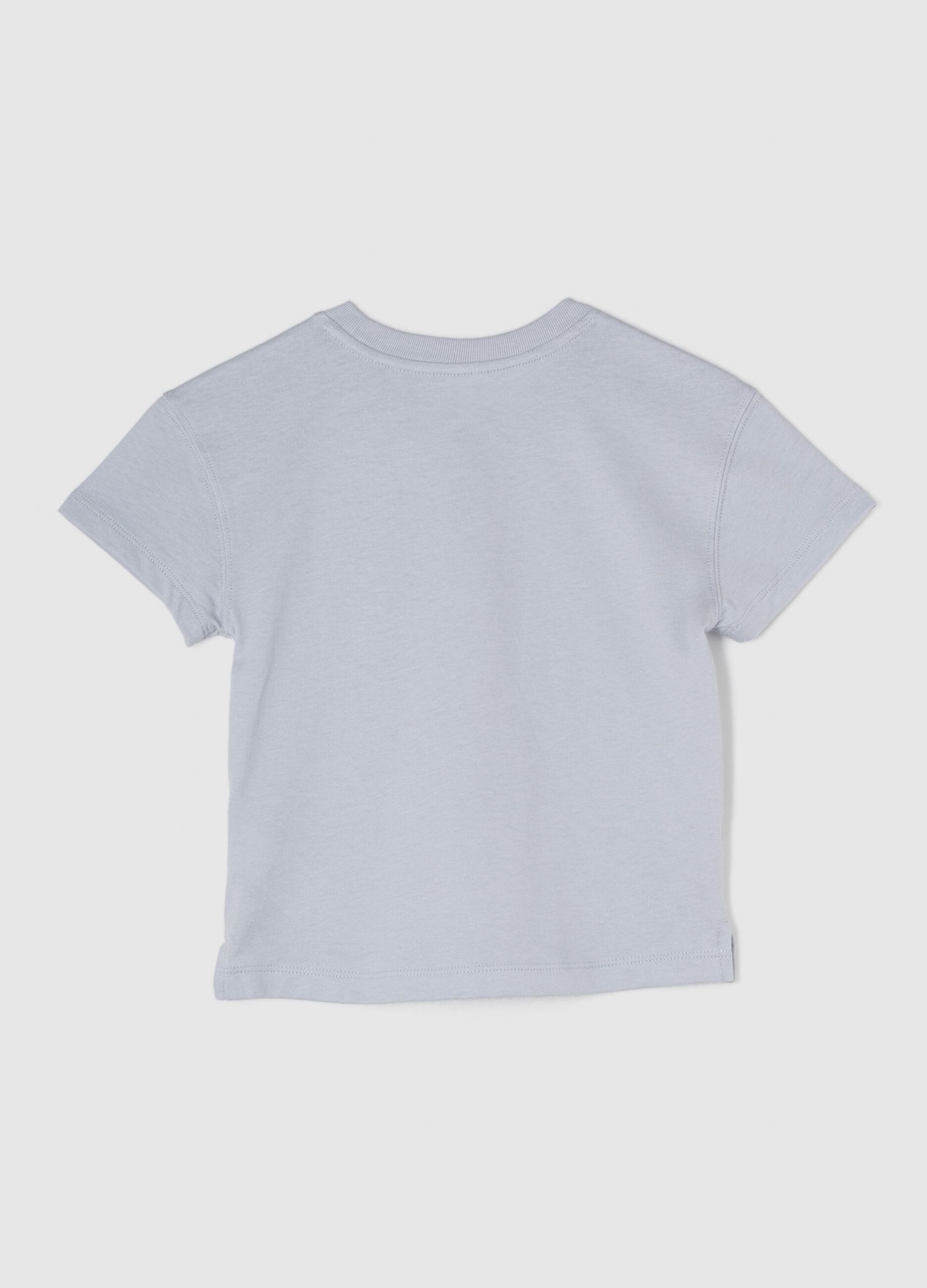 Cotton T-shirt with pocket and teddy bear print