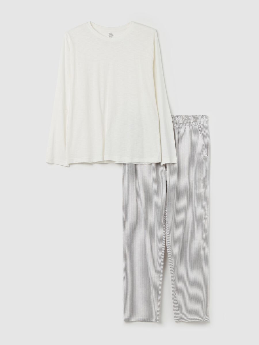 Long pyjamas with top in slub jersey_0