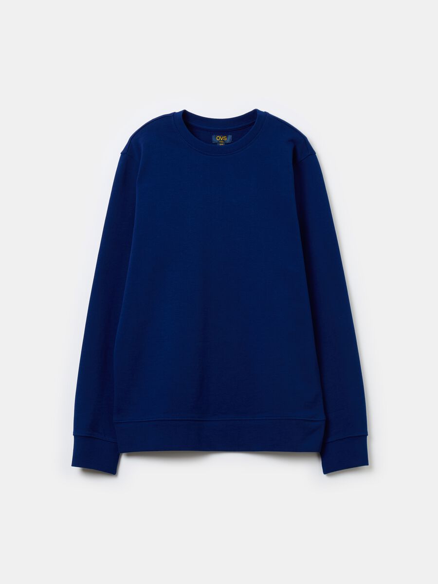 Solid colour sweatshirt with round neck_0