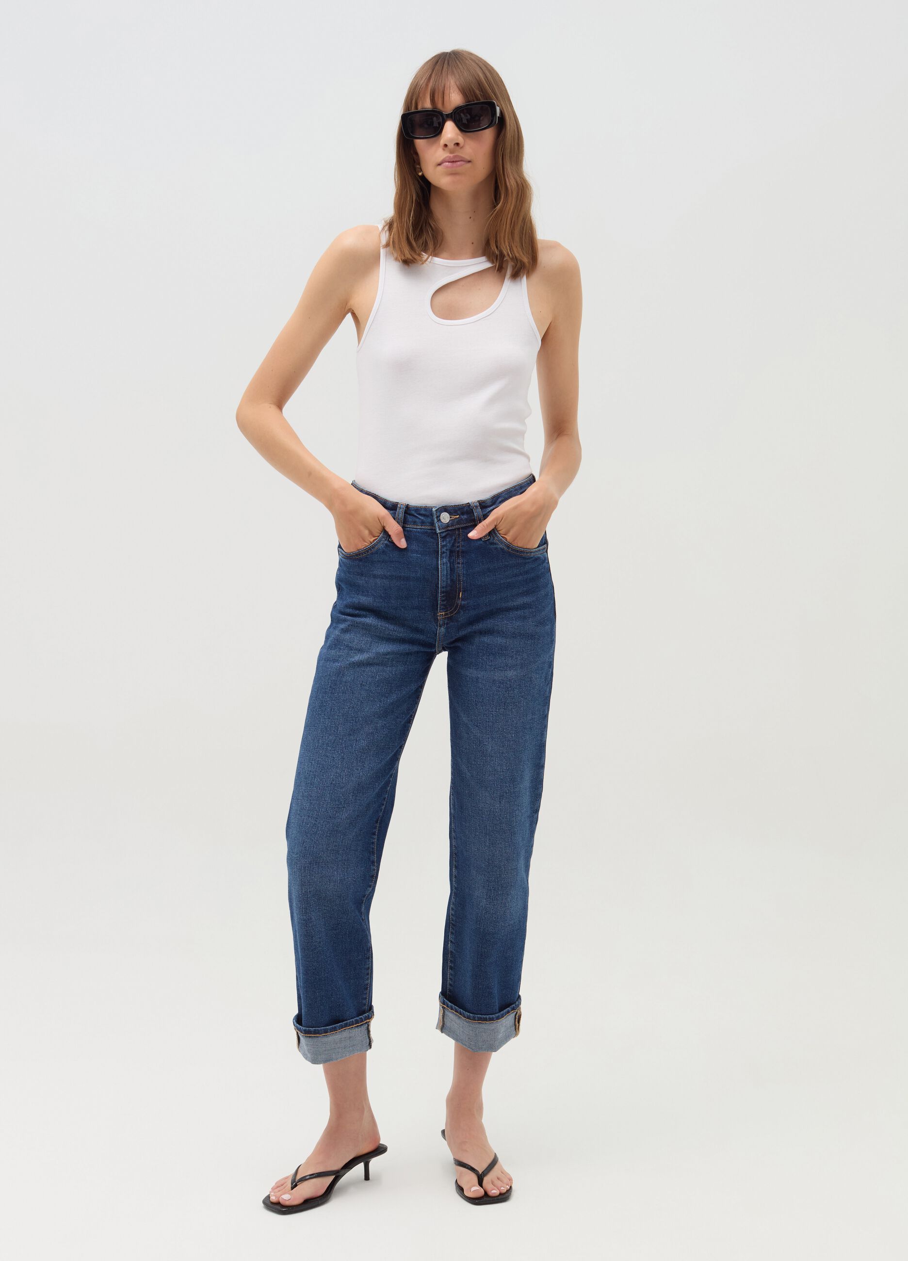 Straight-fit stretch jeans