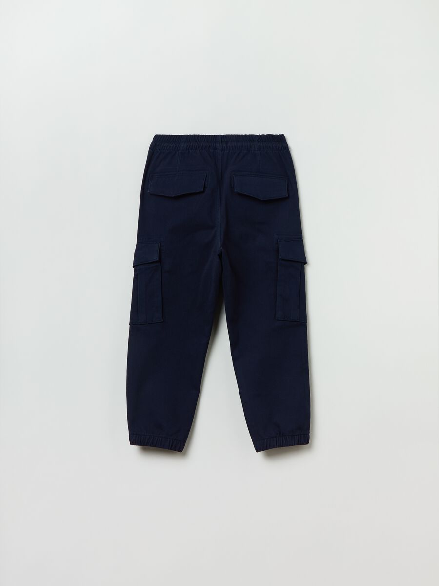 Cargo joggers with patch and drawstring_1