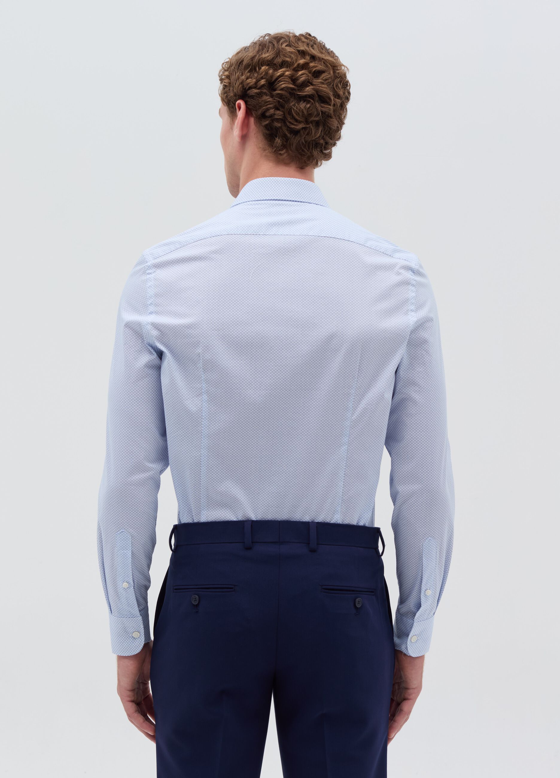 Slim-fit shirt with micro pattern