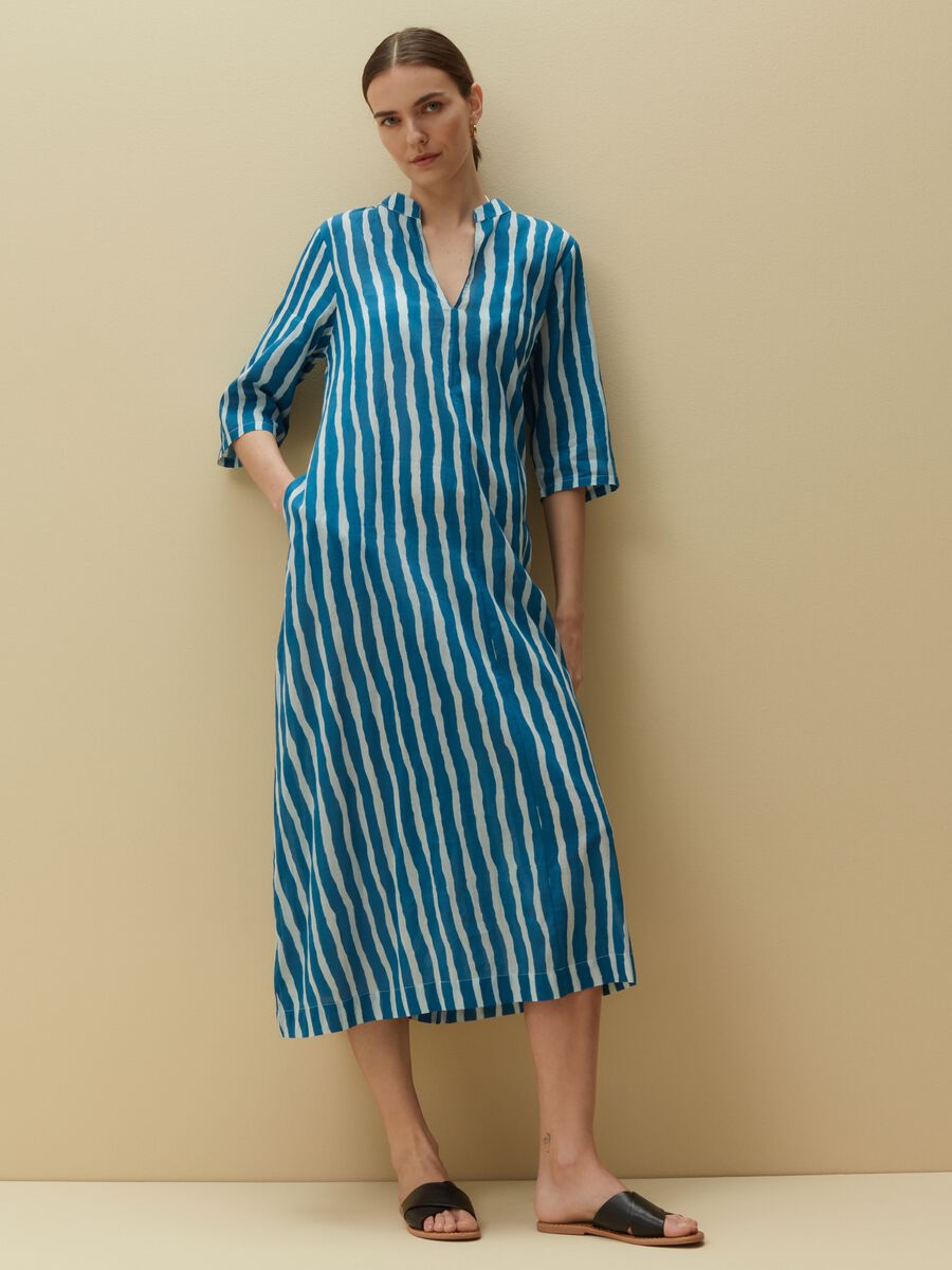 Long striped beach cover-up dress_1