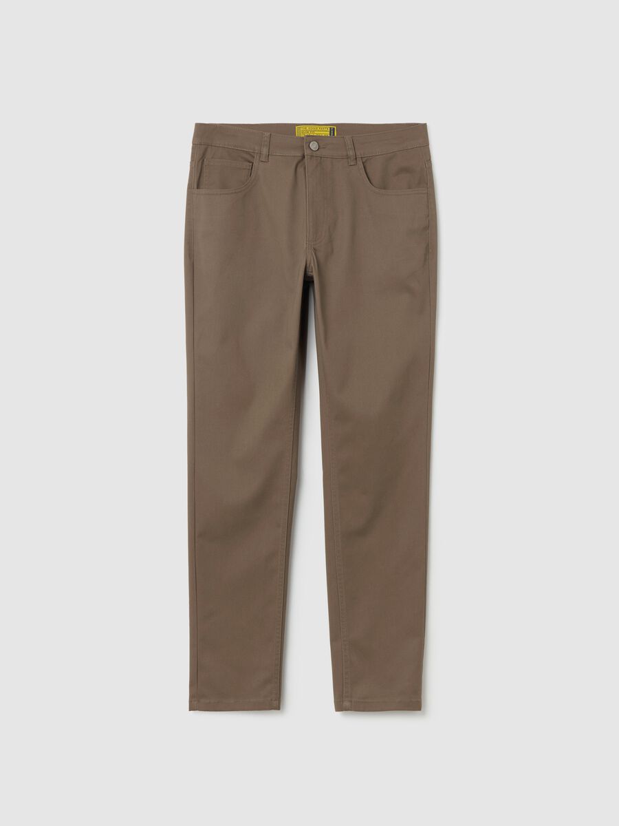 Slim-fit twill trousers with five pockets_4