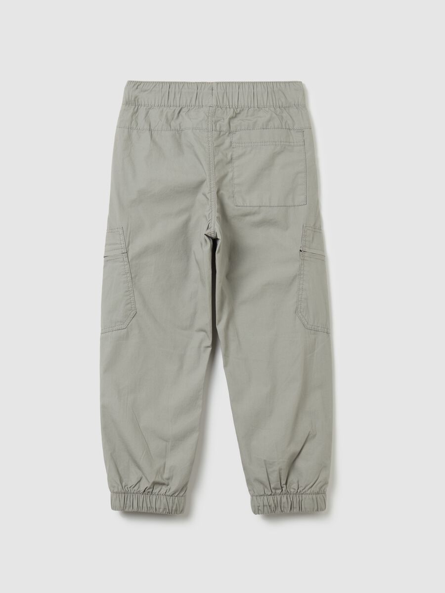 Cargo joggers in cotton with drawstring_1