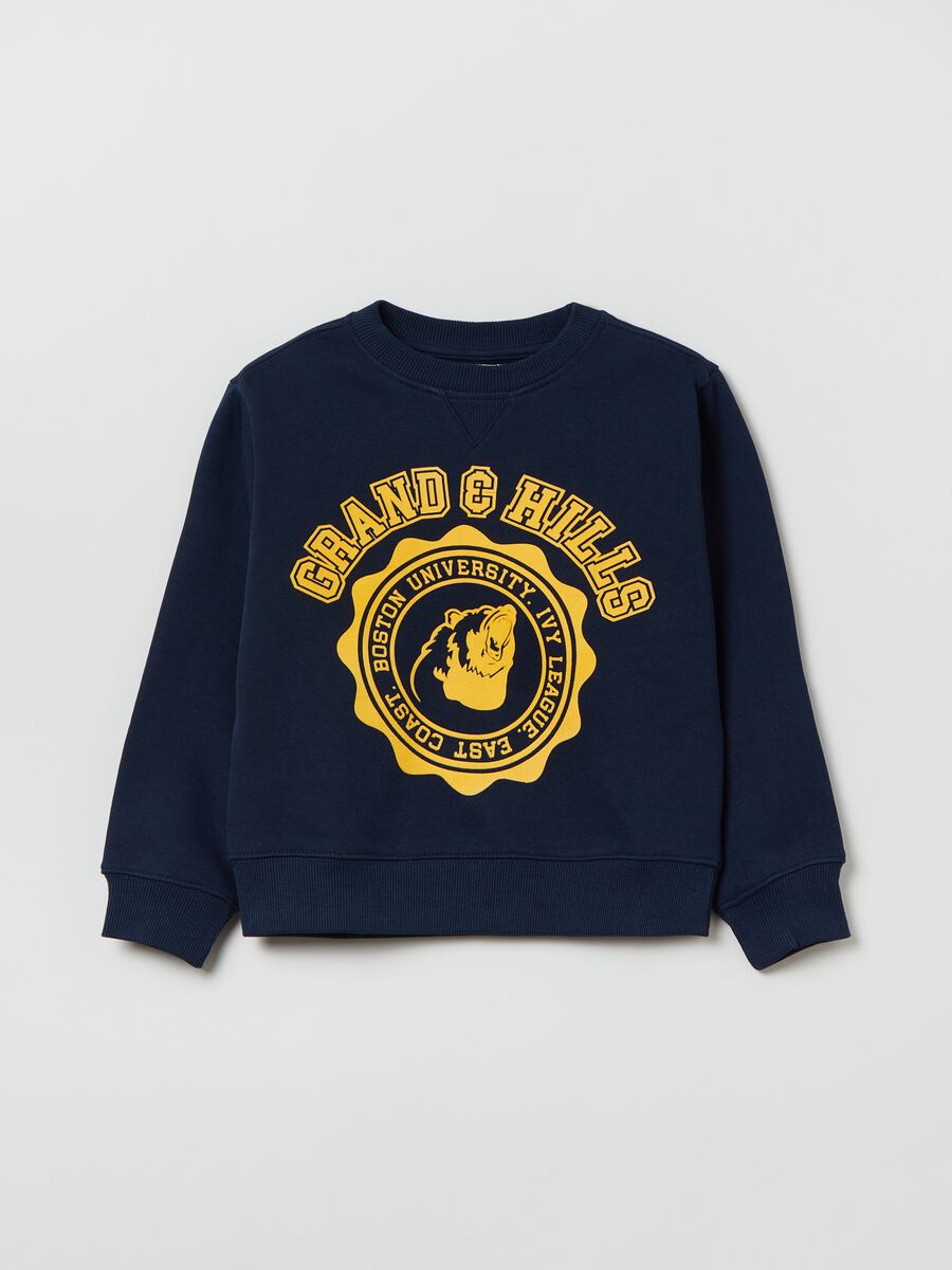 Letter print sweatshirt with crew neck_0