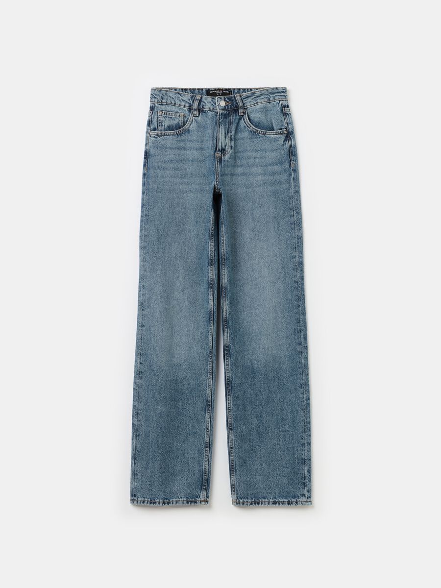 Straight-fit acid wash jeans with fading_4