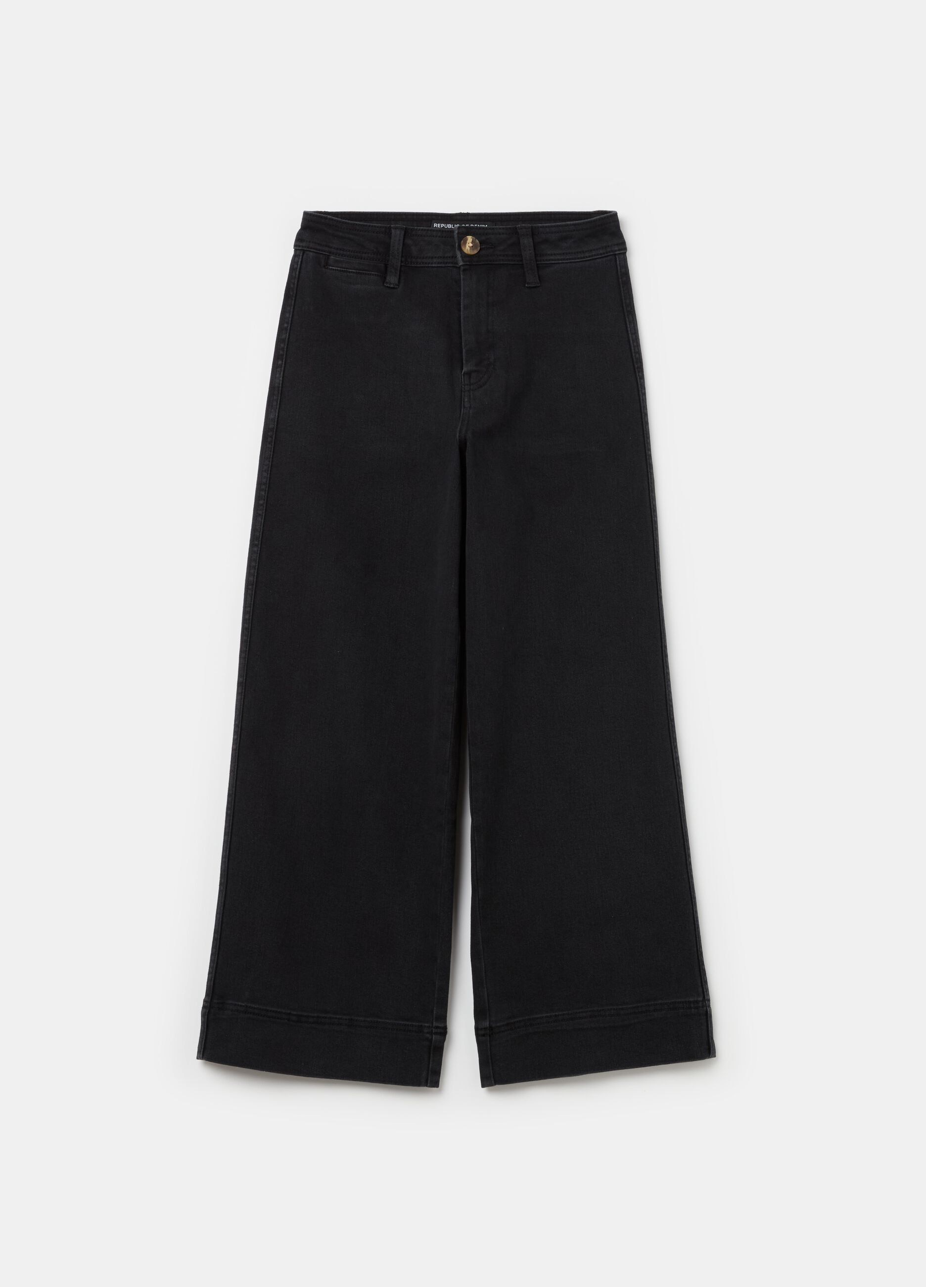 Wide-leg culotte jeans