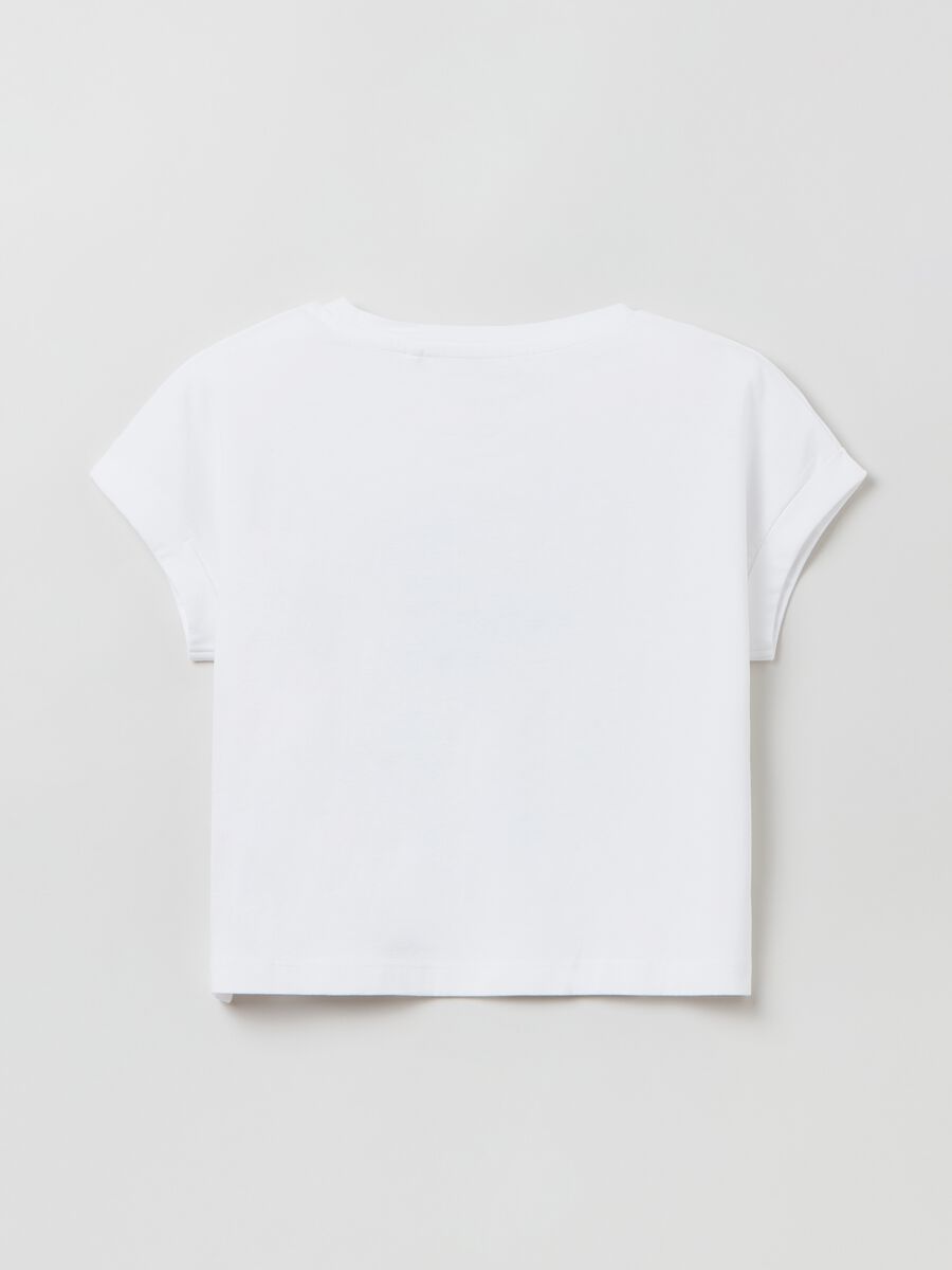 T-shirt in cotone con stampa lettering _1