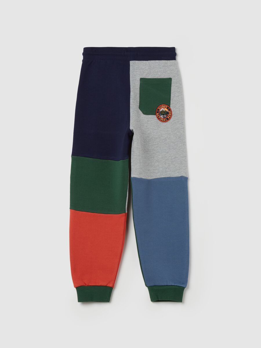 Patchwork-effect joggers with drawstring_1