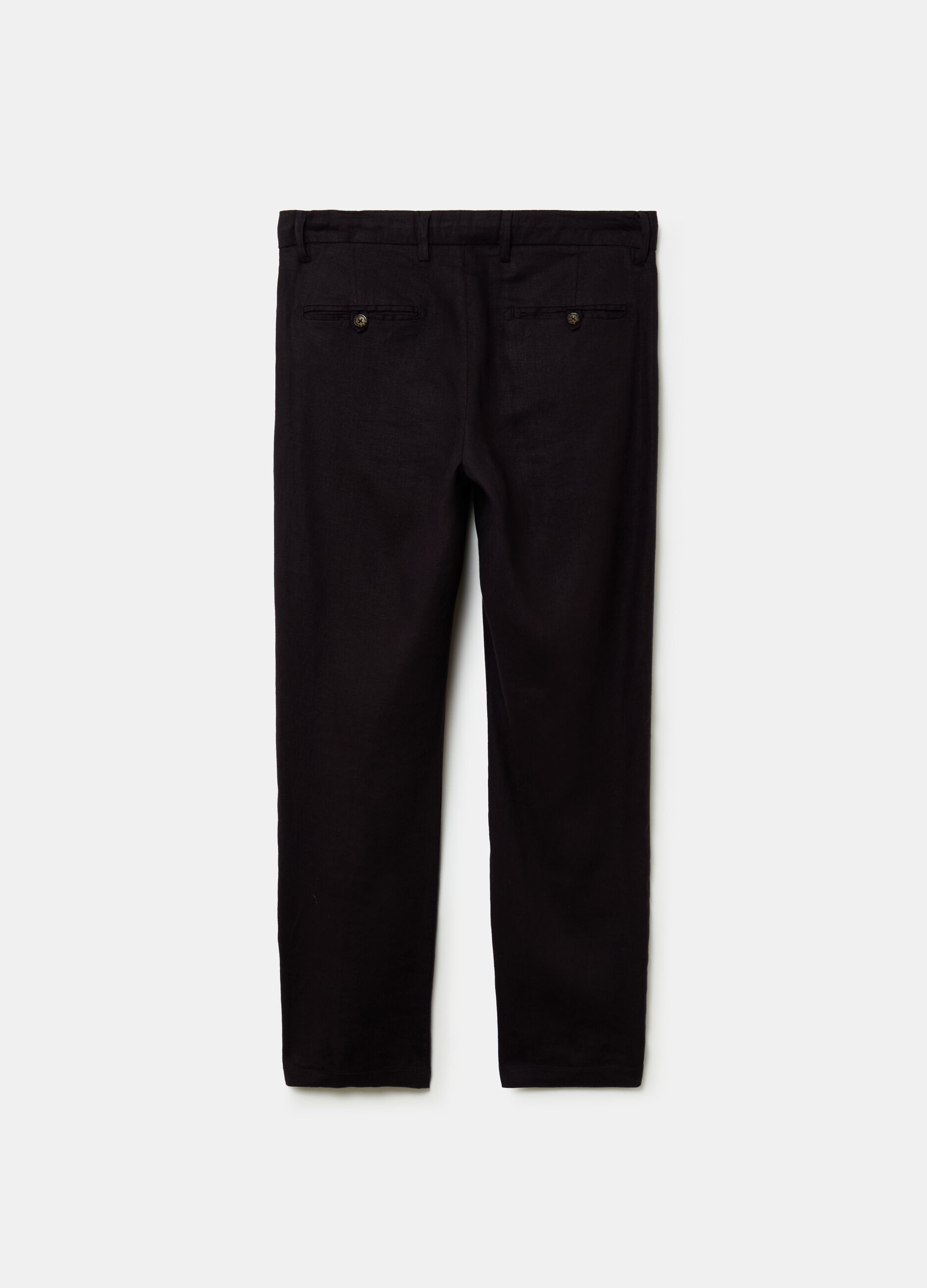 Chino trousers in linen with drawstring