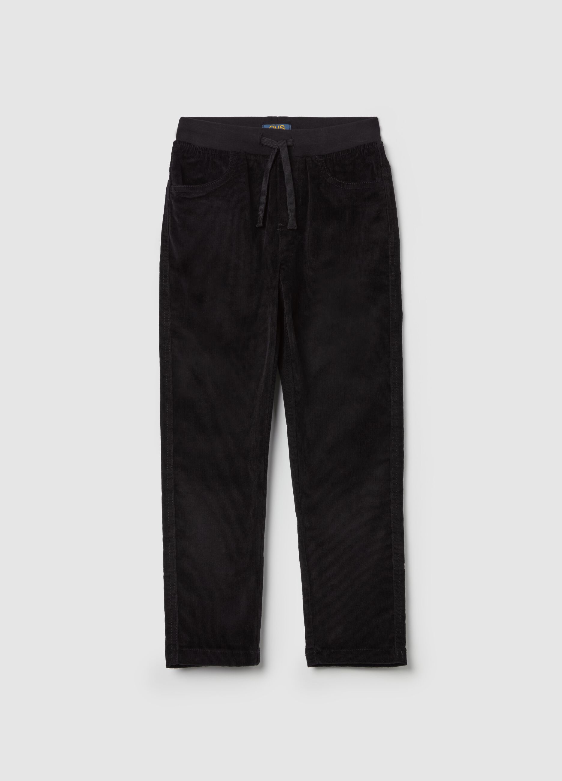 Corduroy joggers with drawstring