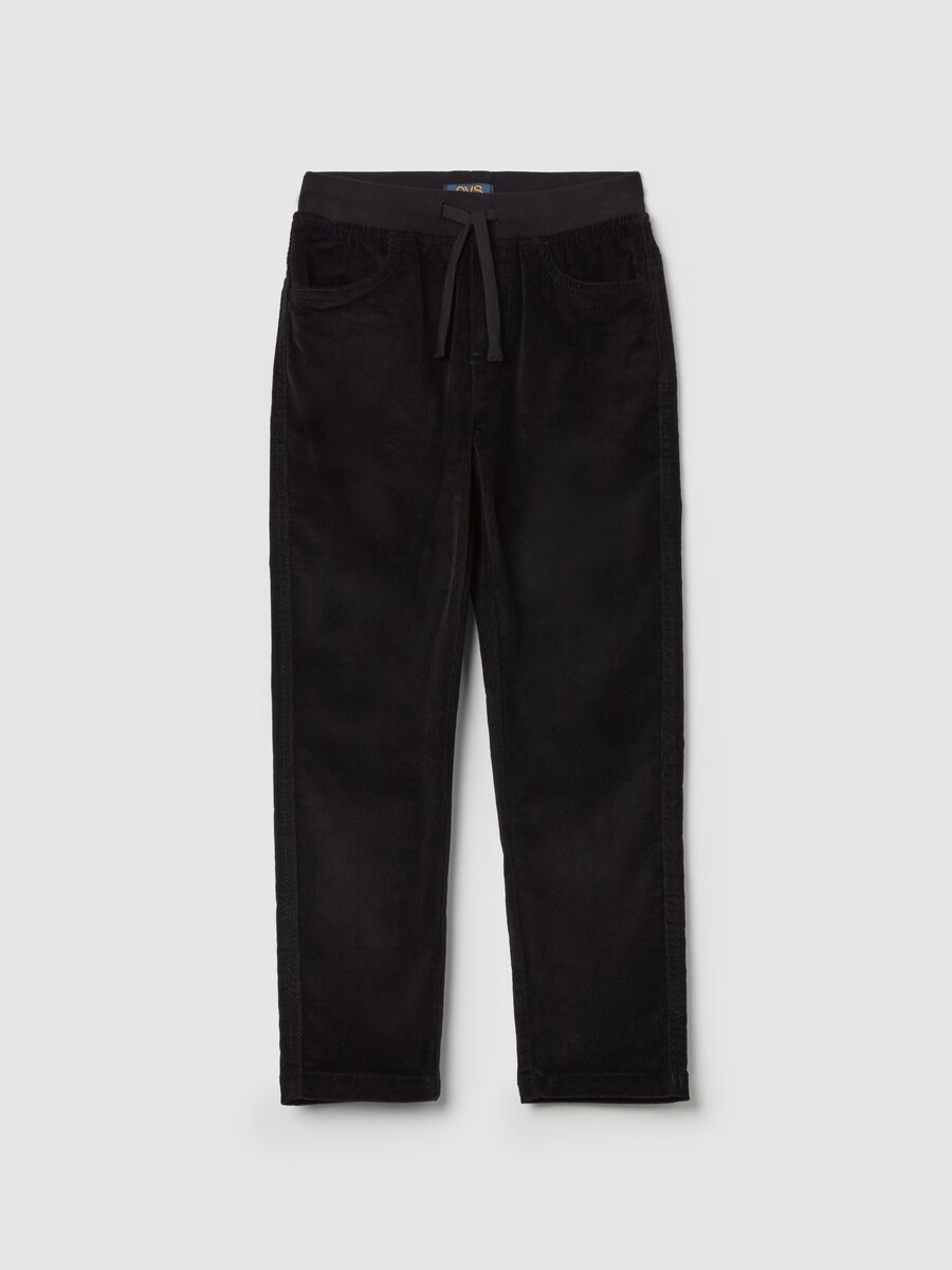 Corduroy joggers with drawstring_0