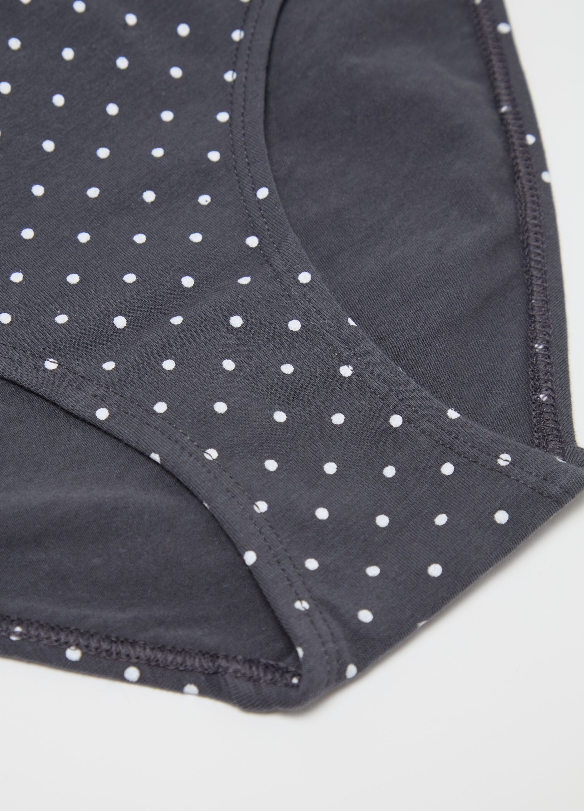 Organic cotton briefs with polka dot pattern