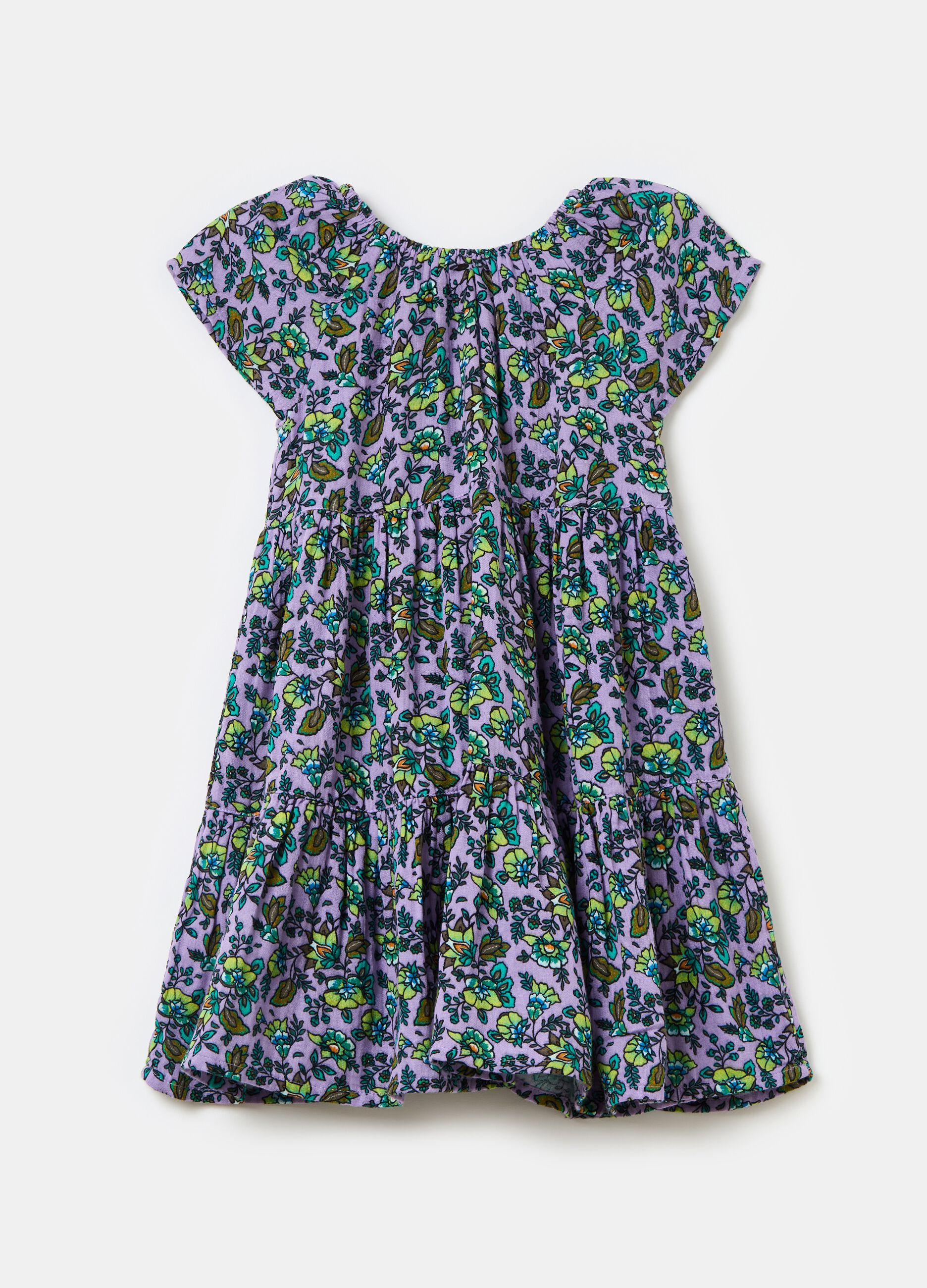 Cotton dress with floral pattern