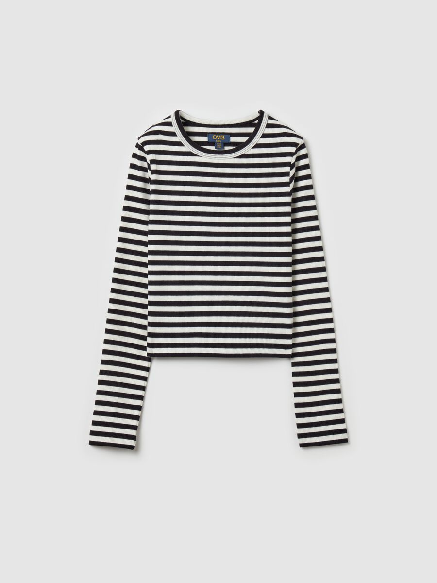 Long-sleeved T-shirt with striped pattern_3