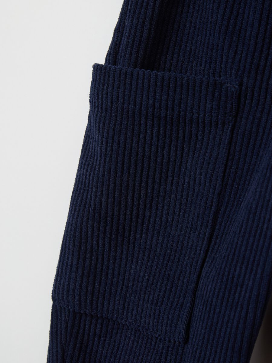 Corduroy trousers with pockets and drawstring_3