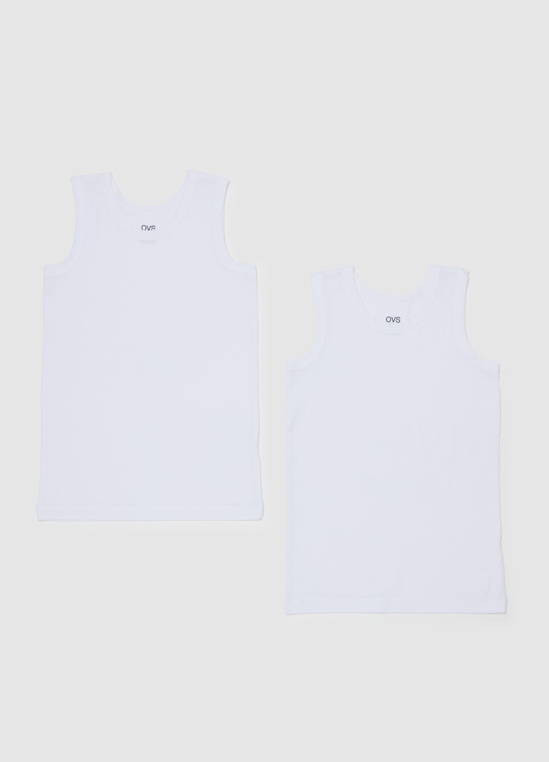 Two-pack racerback vests in organic cotton