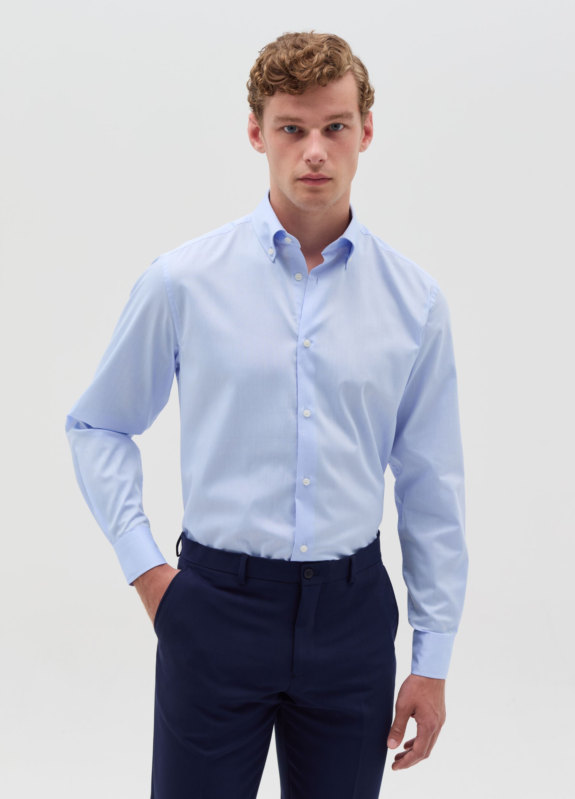 Cotton shirt with regular fit