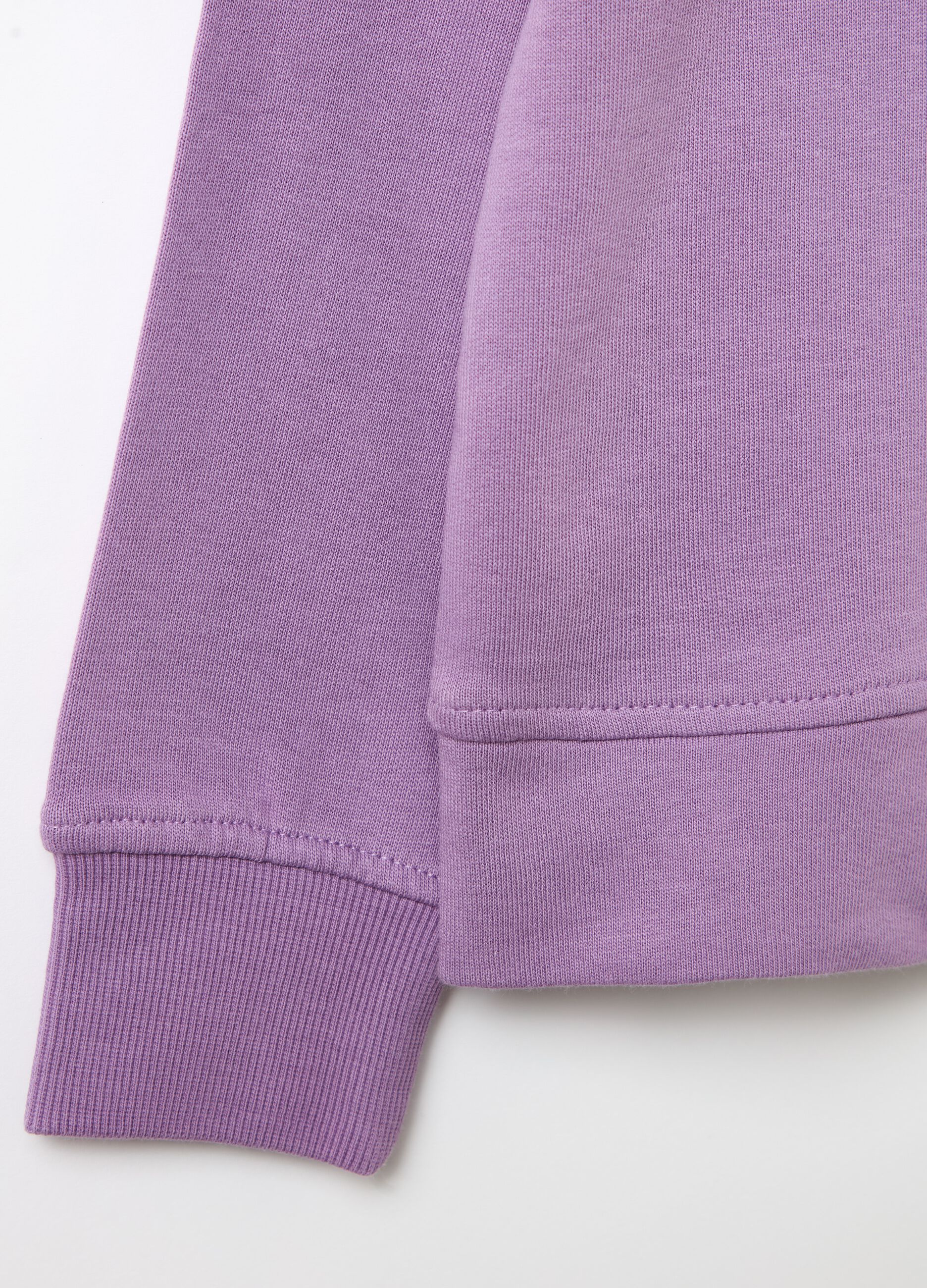 Full-zip sweatshirt in solid colour French terry