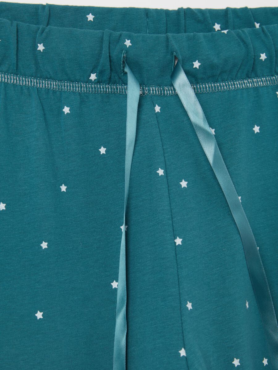 Cotton pyjama trousers with small stars print_5